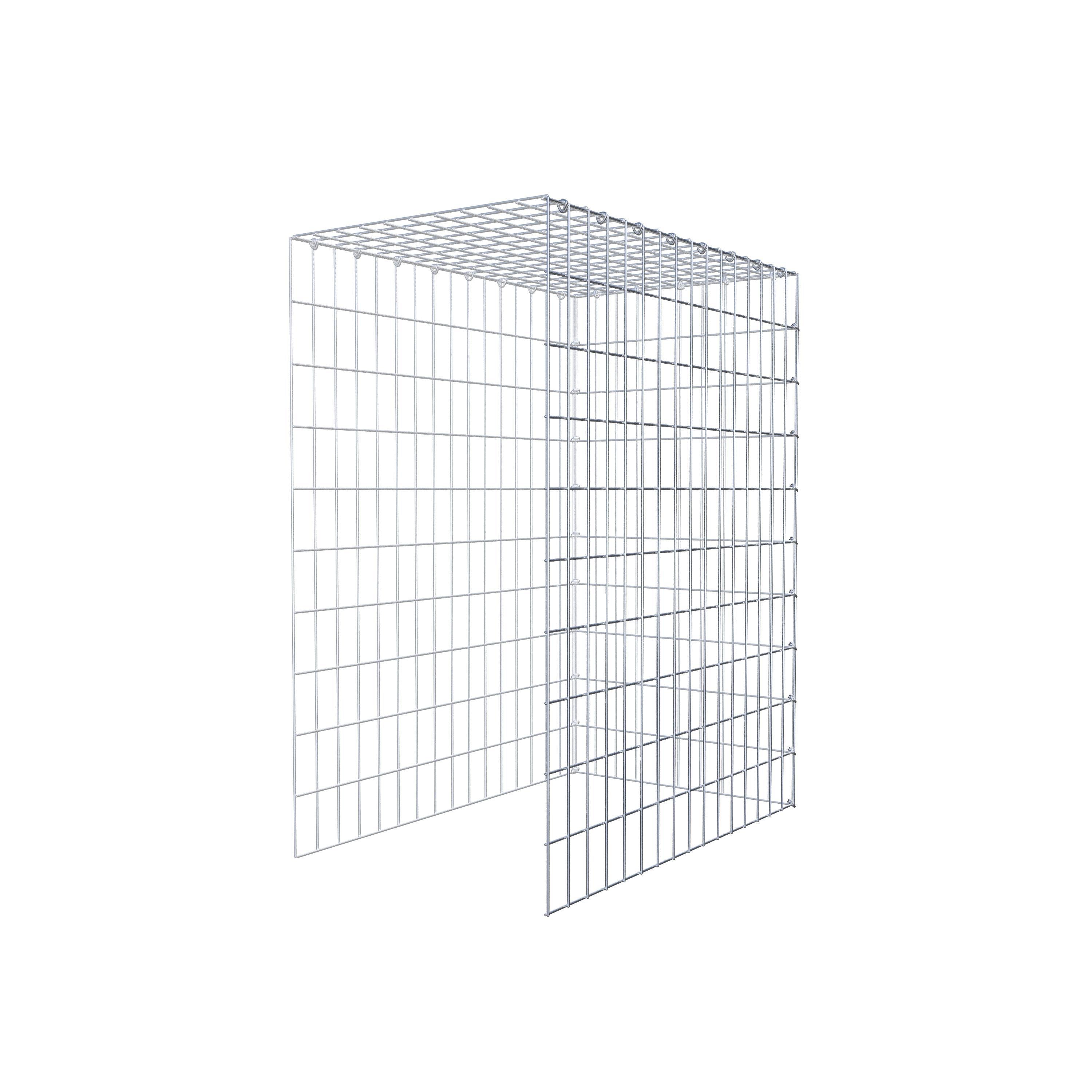 Gabion monté type 4 100 cm x 80 cm x 50 cm (L x H x P), maillage 5 cm x 10 cm, anneau en C