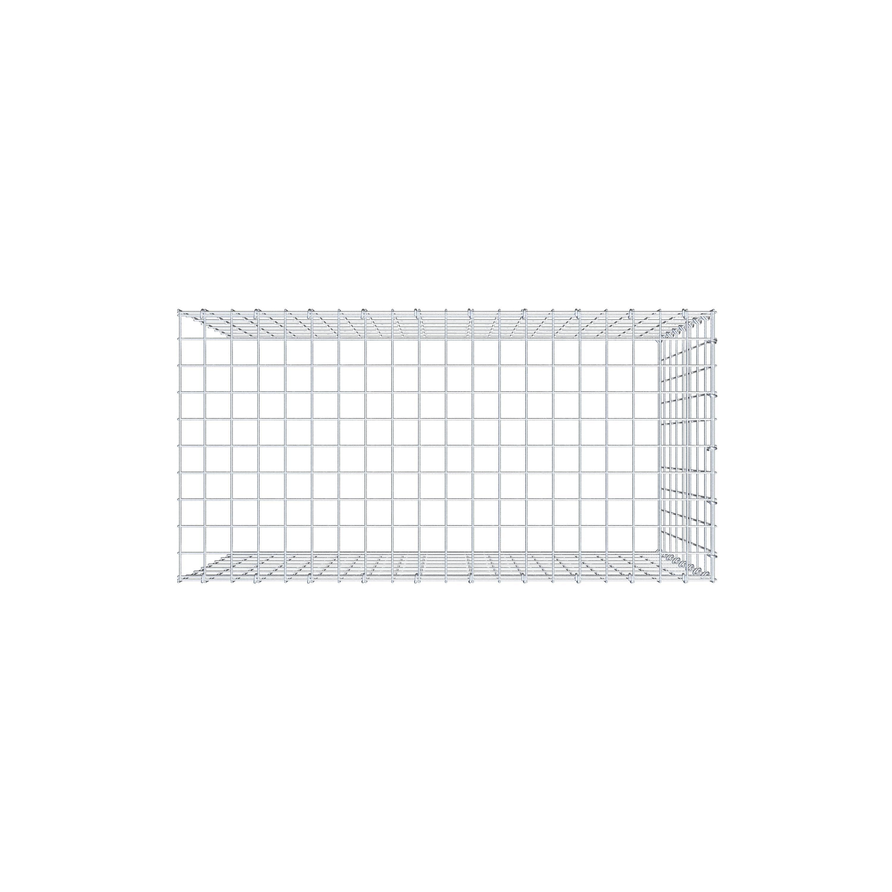 Gabion monté type 4 100 cm x 80 cm x 50 cm (L x H x P), maillage 5 cm x 10 cm, anneau en C