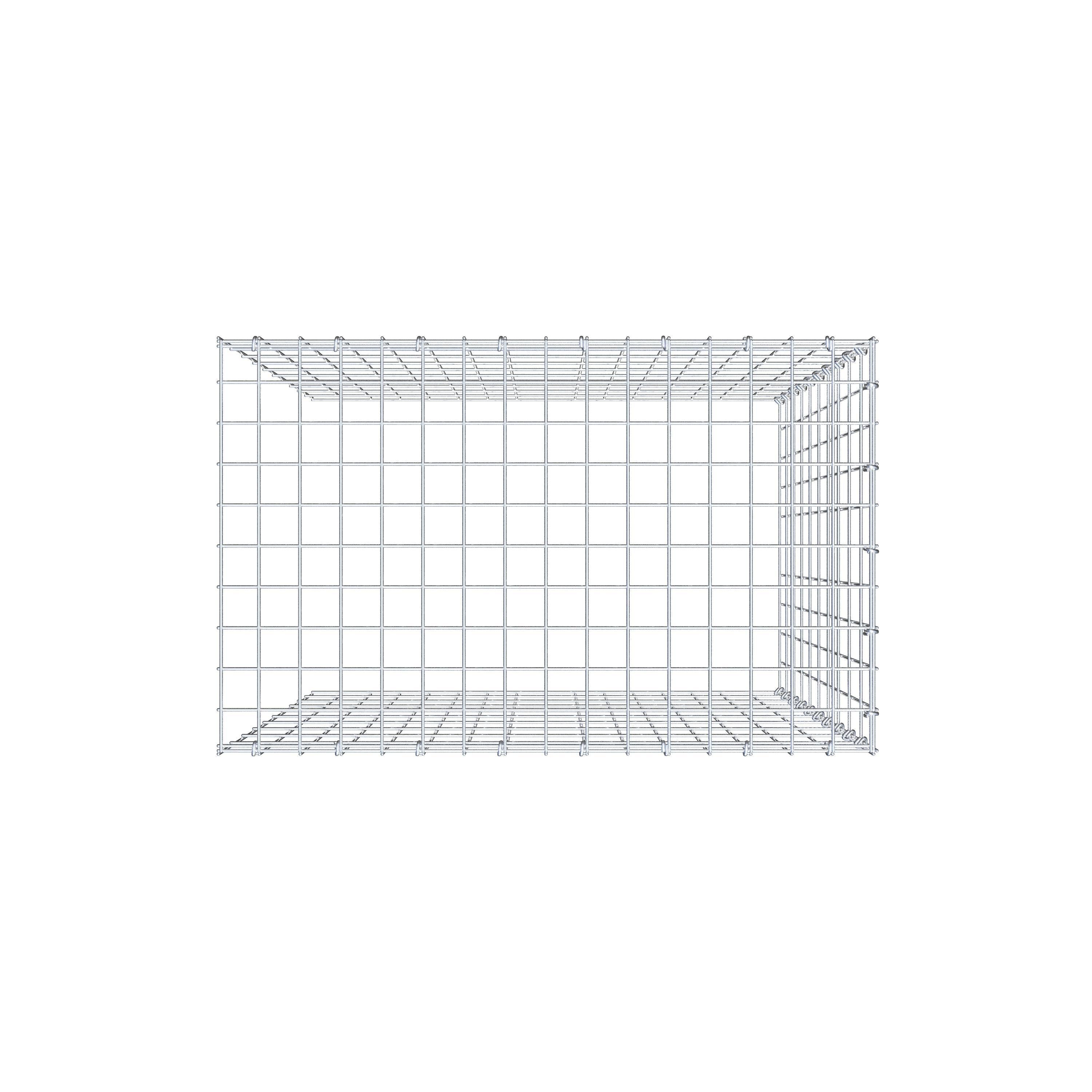 Gabion monté type 4 100 cm x 80 cm x 50 cm (L x H x P), maillage 5 cm x 10 cm, anneau en C