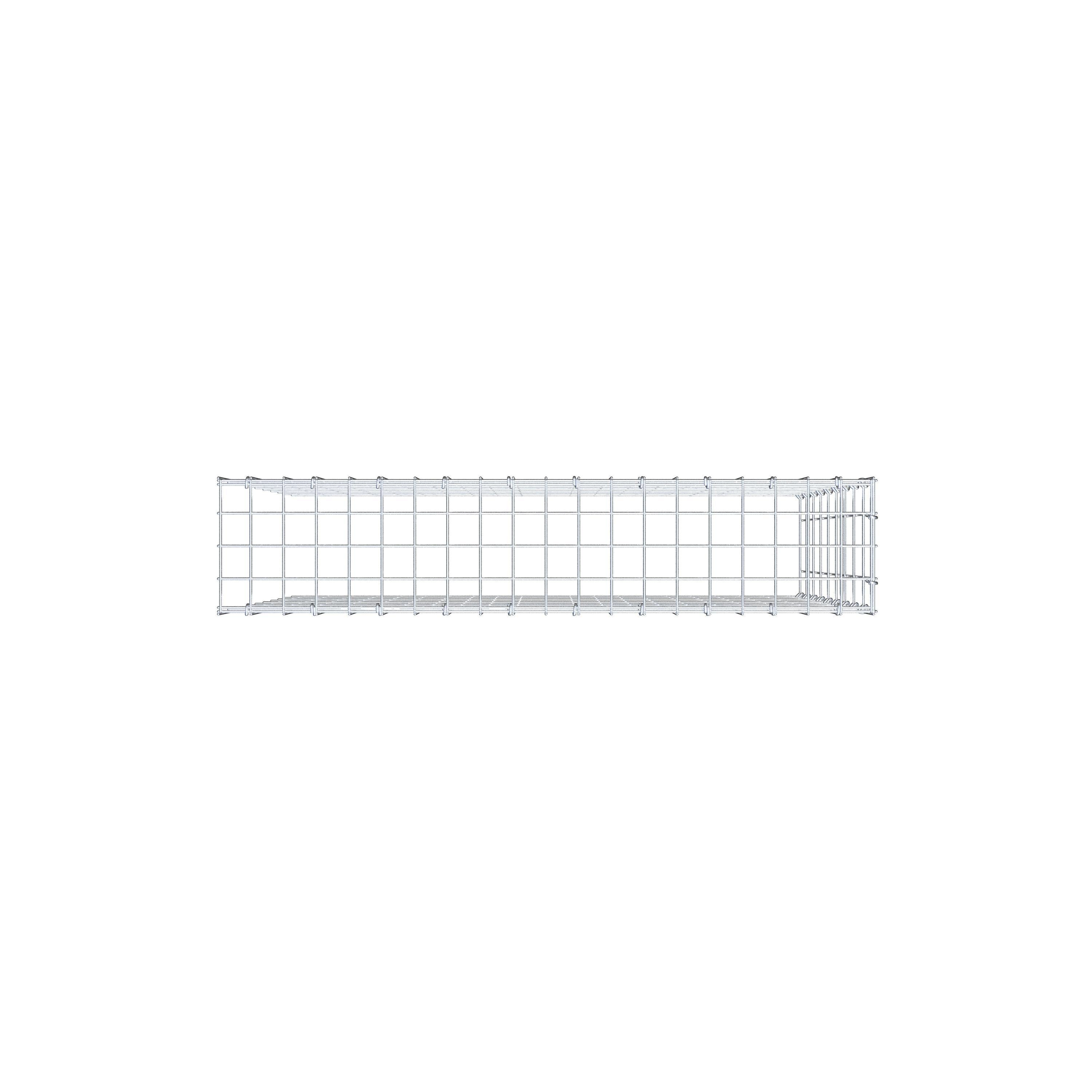 Opzetpaal type 4 100 cm x 90 cm x 20 cm (L x H x D), maaswijdte 5 cm x 10 cm, C-ring