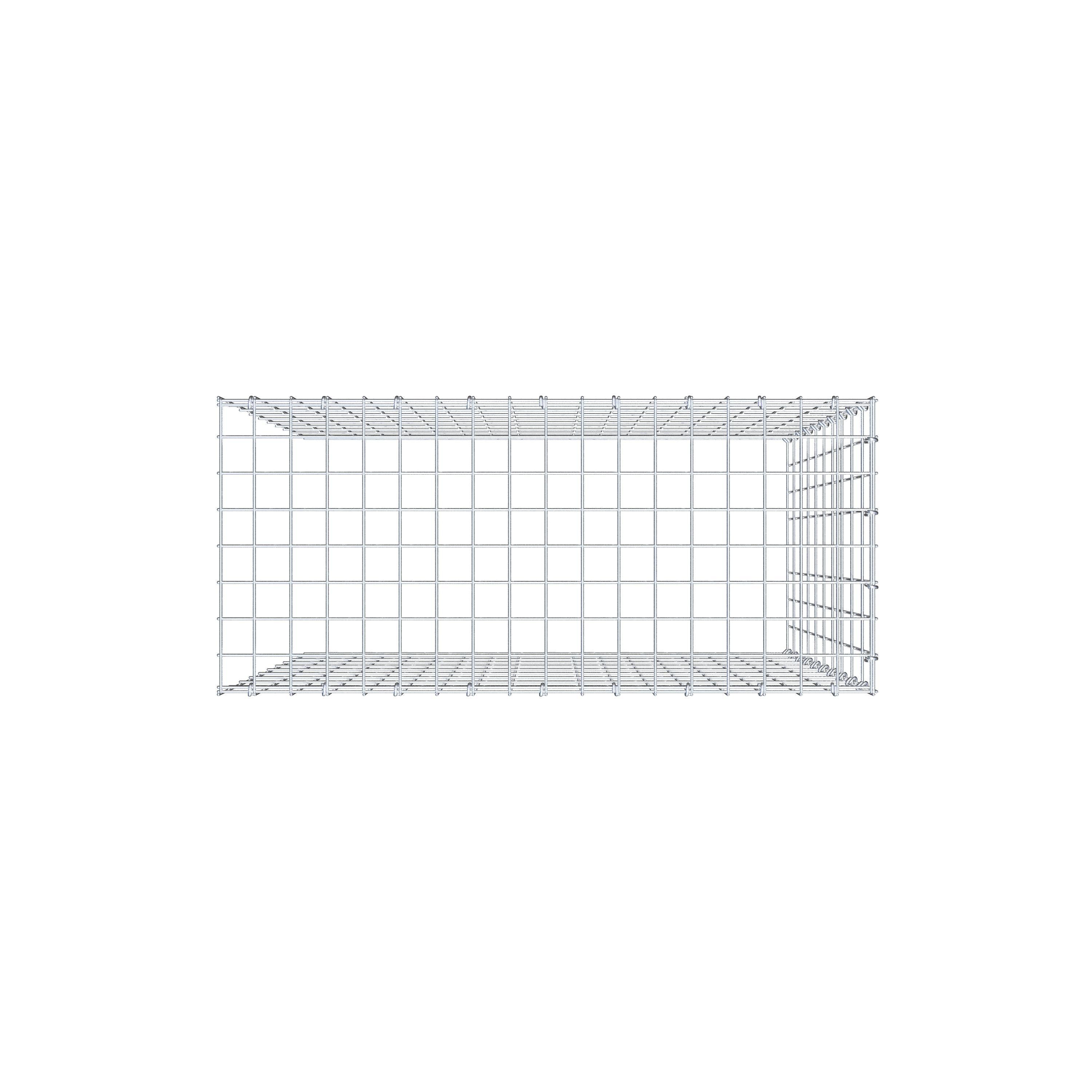 Gabion monté type 4 100 cm x 90 cm x 40 cm (L x H x P), maillage 5 cm x 10 cm, anneau en C