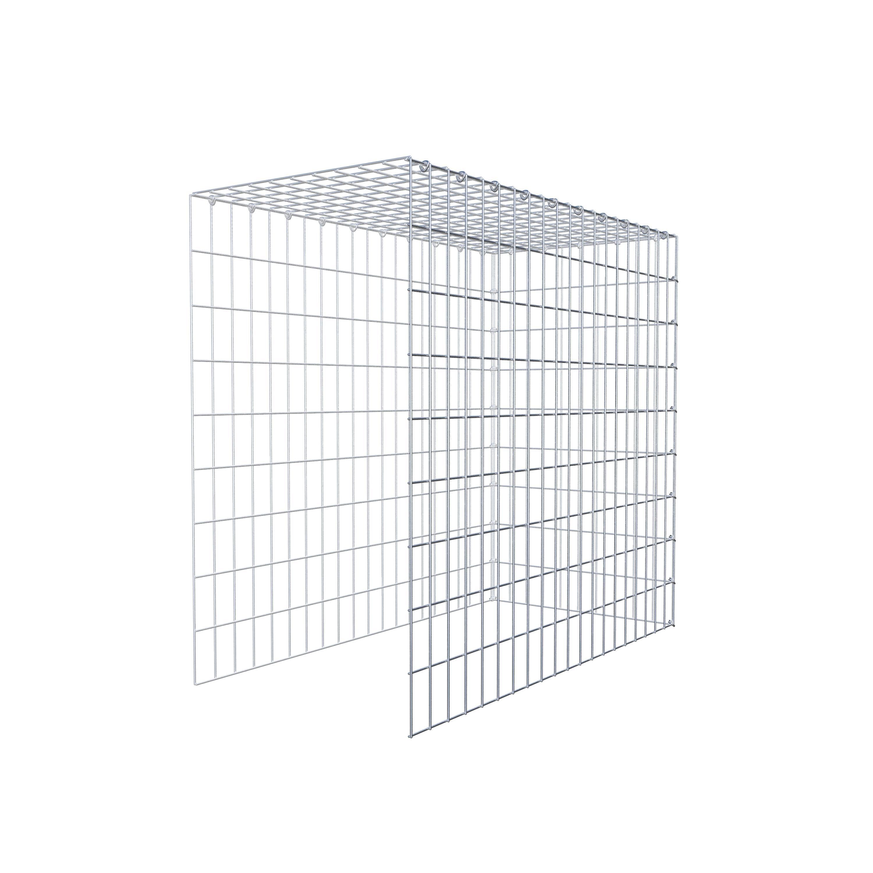 Gabion monté type 4 100 cm x 90 cm x 50 cm (L x H x P), maillage 5 cm x 10 cm, anneau en C