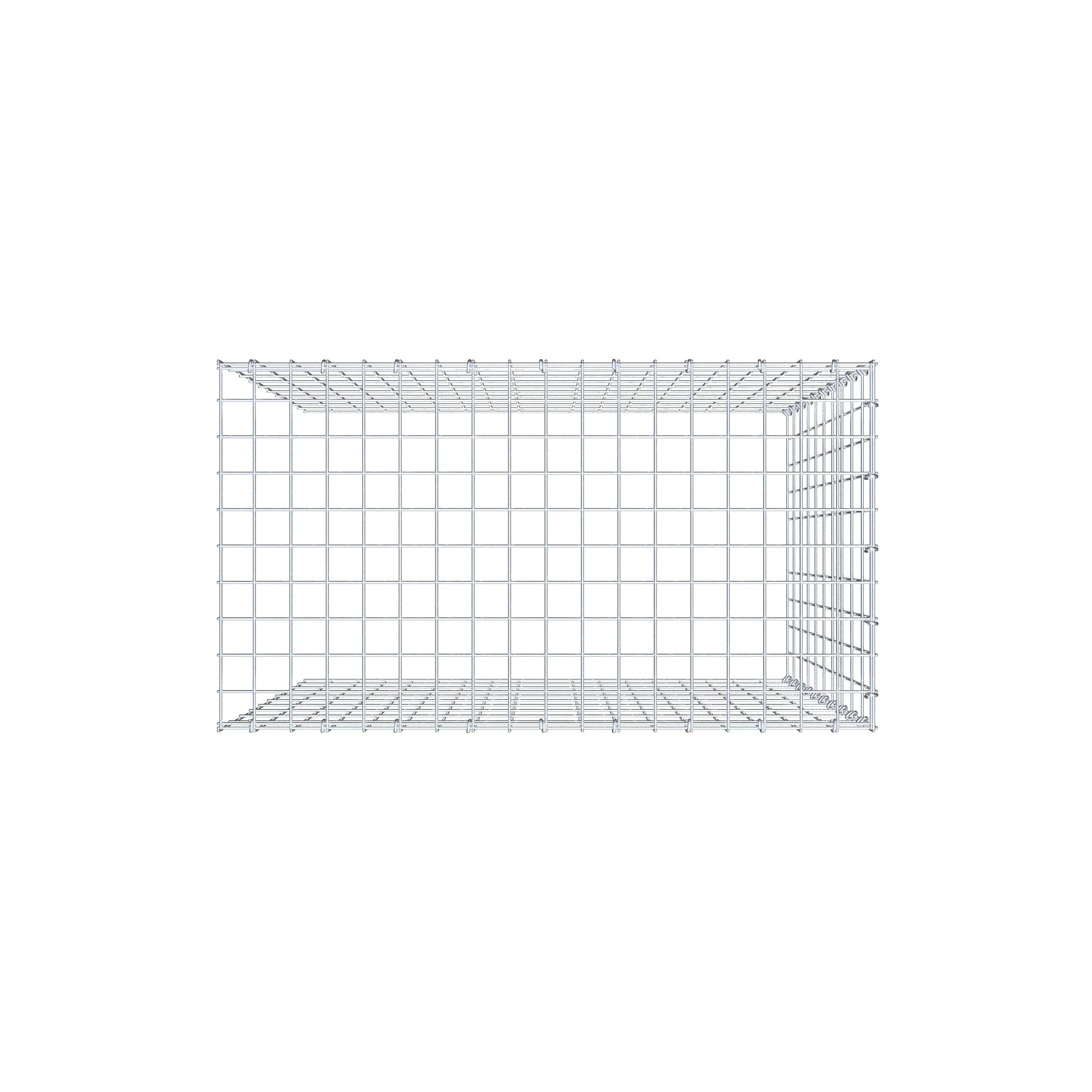 Gabion monté type 4 100 cm x 90 cm x 50 cm (L x H x P), maillage 5 cm x 10 cm, anneau en C