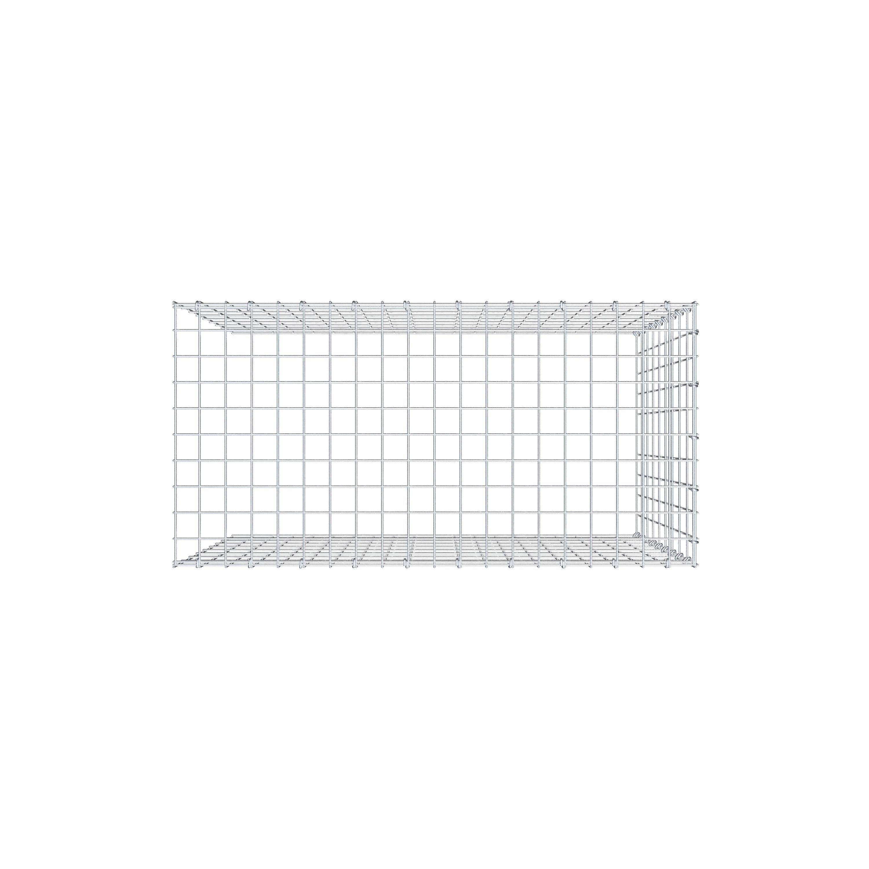 Gabion monté type 4 100 cm x 90 cm x 50 cm (L x H x P), maillage 5 cm x 10 cm, anneau en C