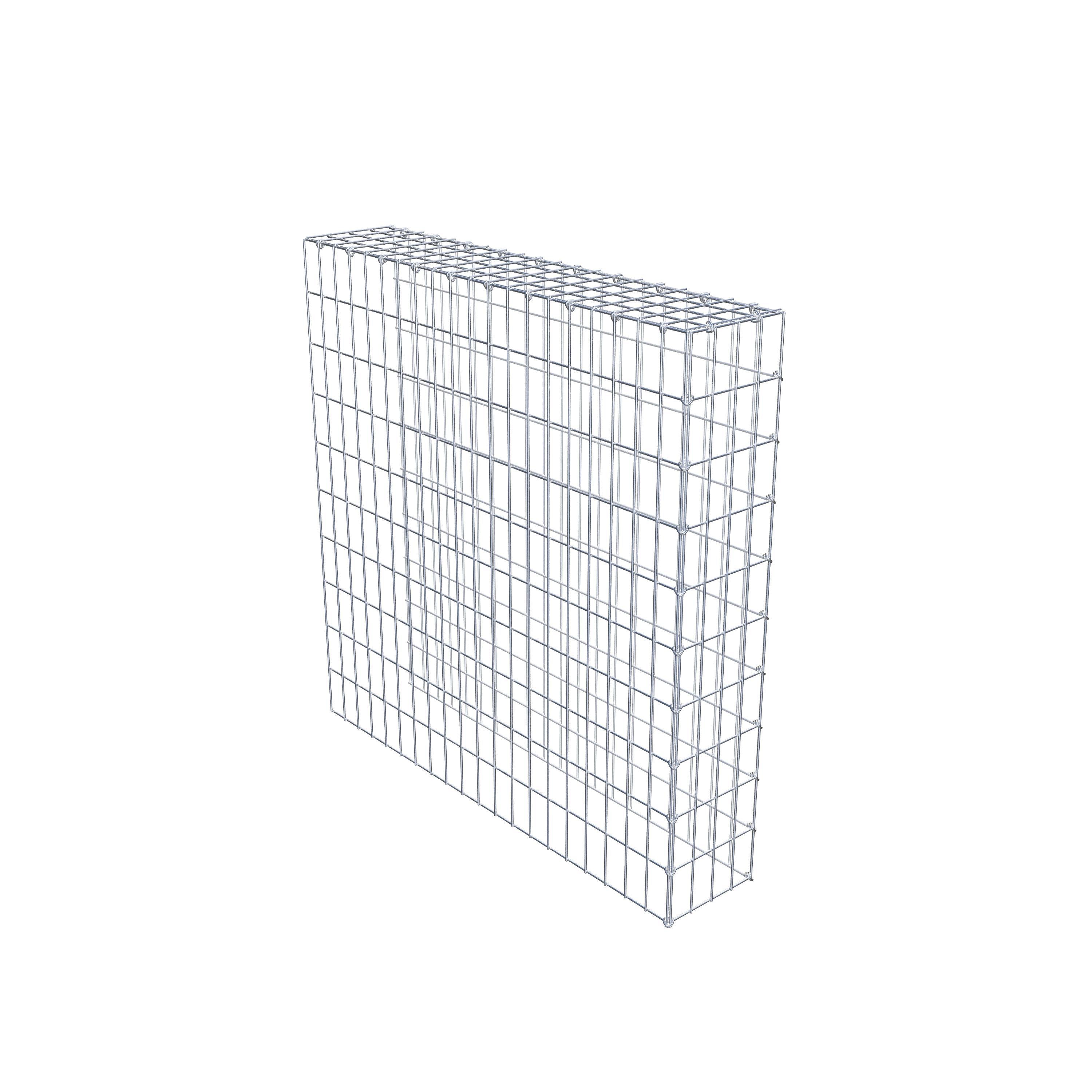 Gabion monté type 4 100 cm x 100 cm x 20 cm (L x H x P), maillage 5 cm x 10 cm, anneau en C