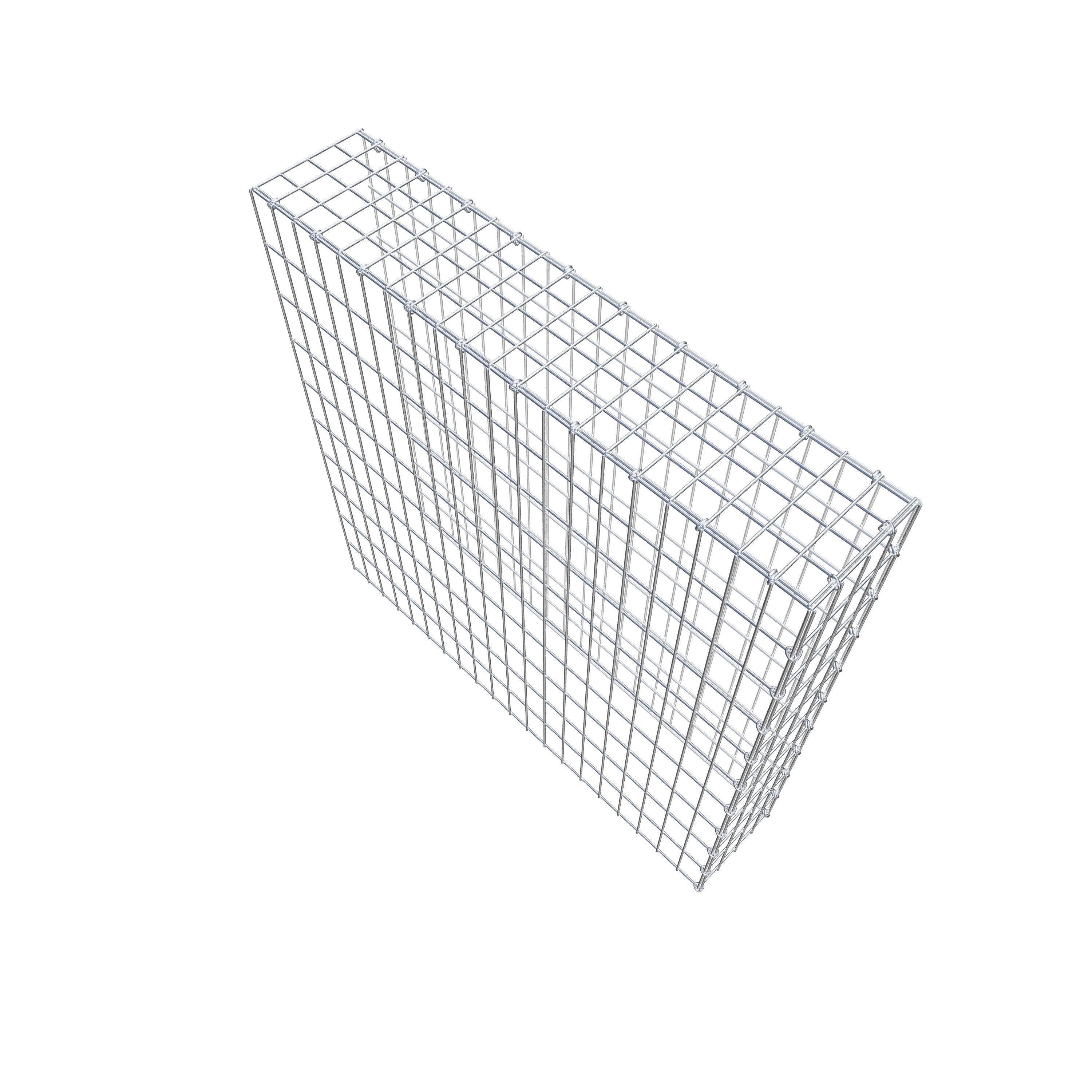 Gabion monté type 4 100 cm x 100 cm x 20 cm (L x H x P), maillage 5 cm x 10 cm, anneau en C