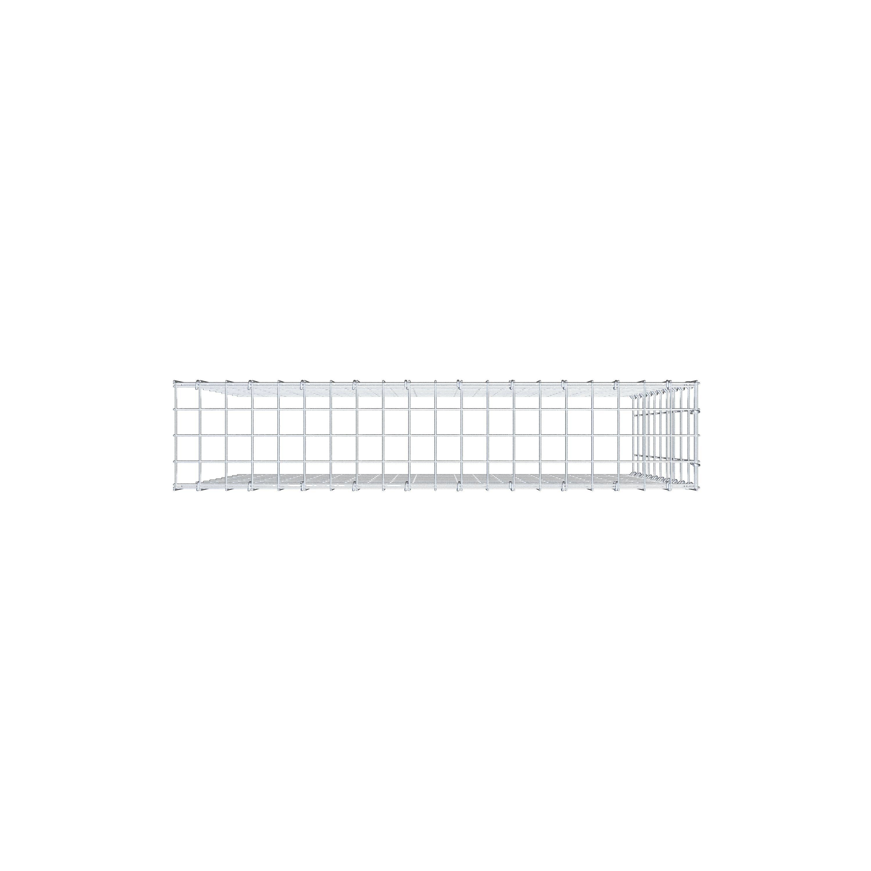 Gabion monté type 4 100 cm x 100 cm x 20 cm (L x H x P), maillage 5 cm x 10 cm, anneau en C