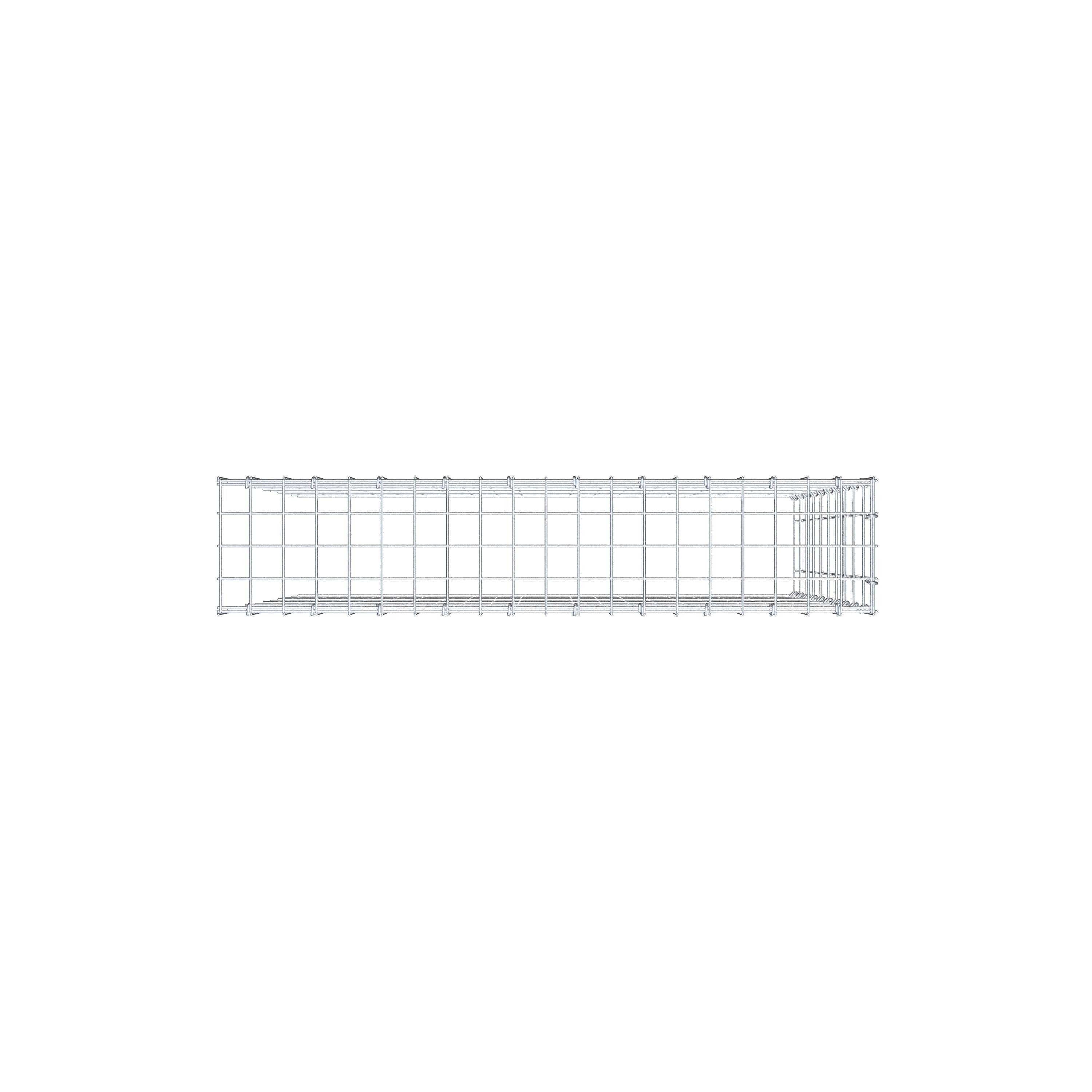 Fourche rapportée type 4 100 cm x 100 cm x 20 cm (L x H x P), mailles 5 cm x 10 cm, anneau en C