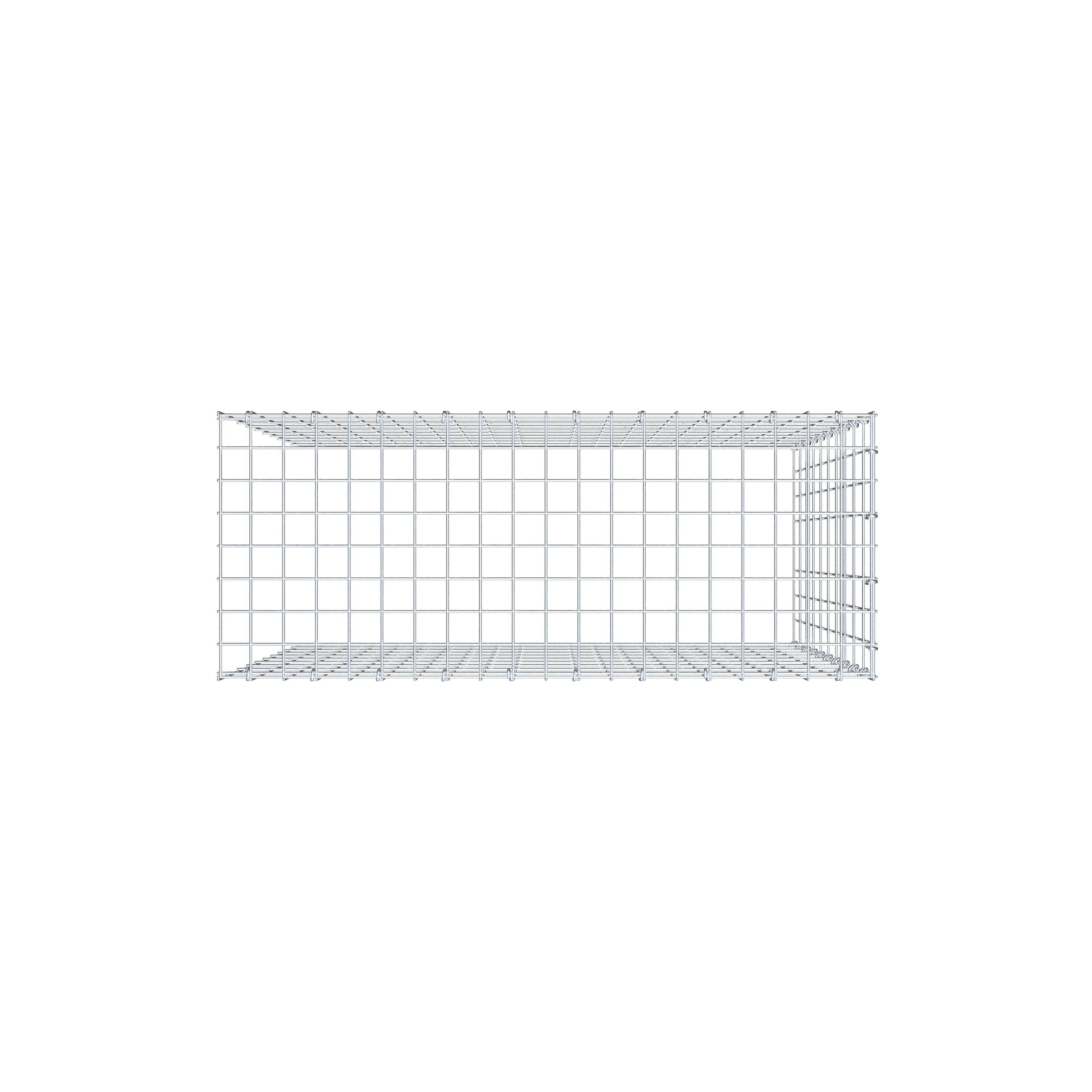 Gabion monté type 4 100 cm x 100 cm x 40 cm (L x H x P), maillage 5 cm x 10 cm, anneau en C