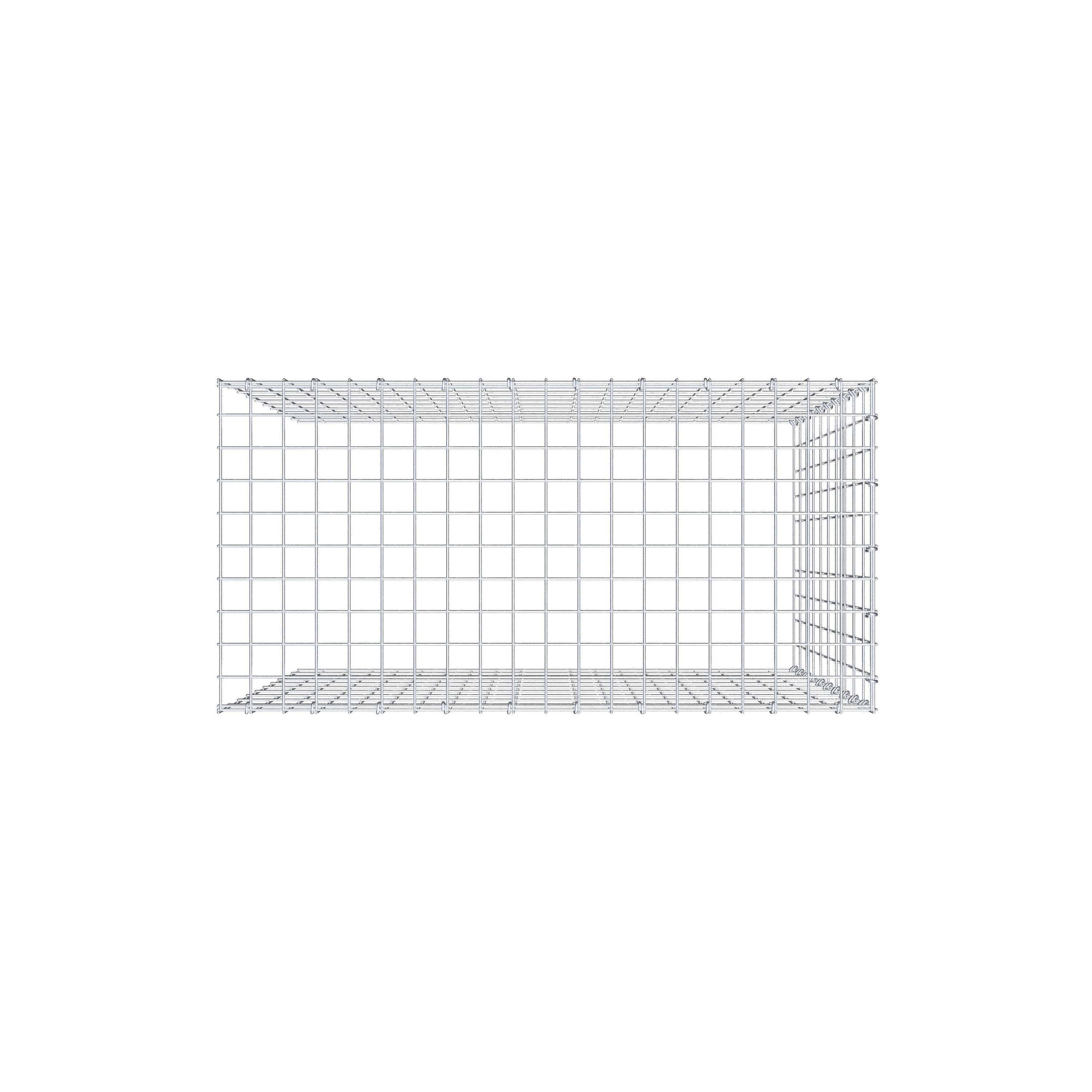 Gabion monté type 4 100 cm x 100 cm x 50 cm (L x H x P), maillage 5 cm x 10 cm, anneau en C