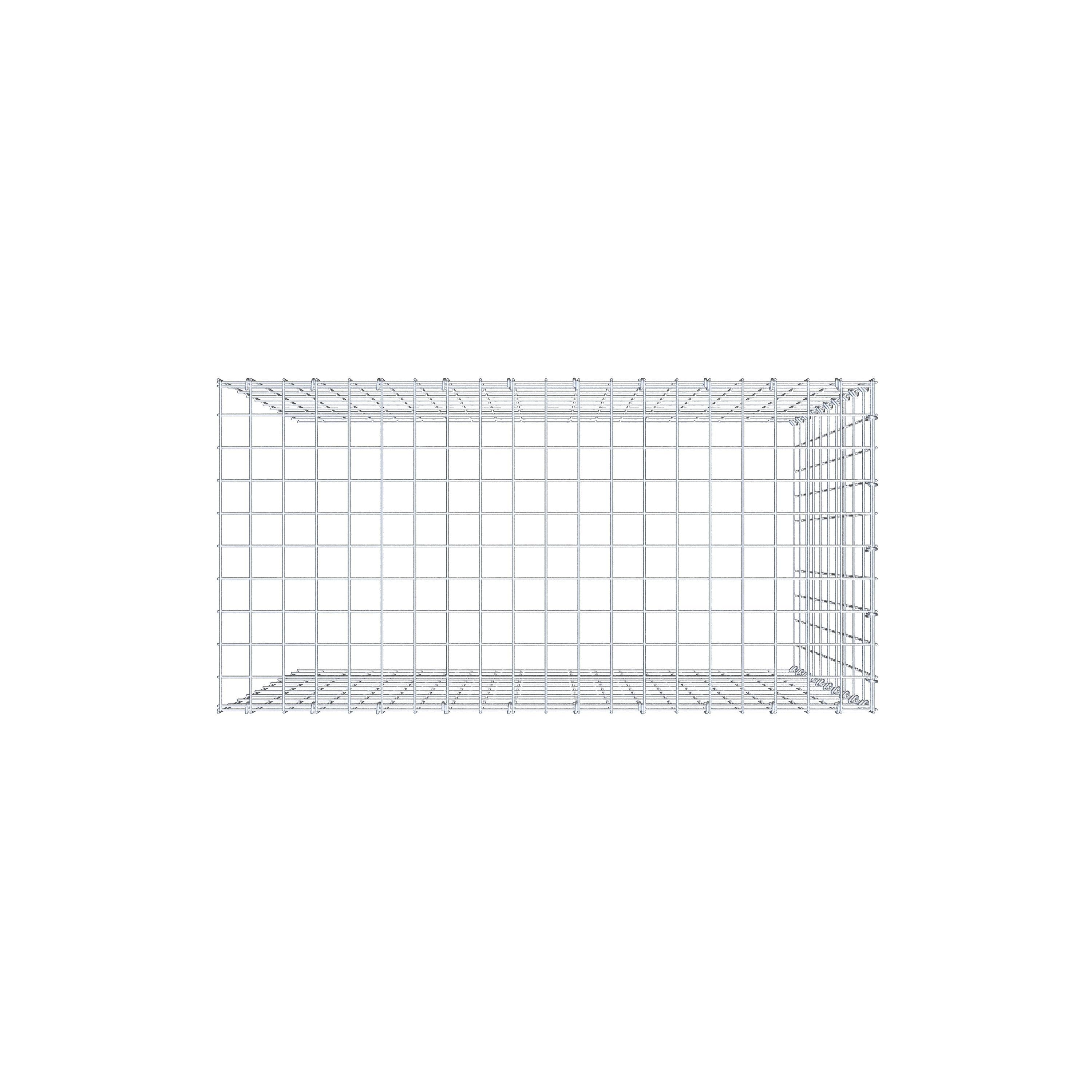 Fourche rapportée type 4 100 cm x 100 cm x 50 cm (L x H x P), mailles 5 cm x 10 cm, anneau C
