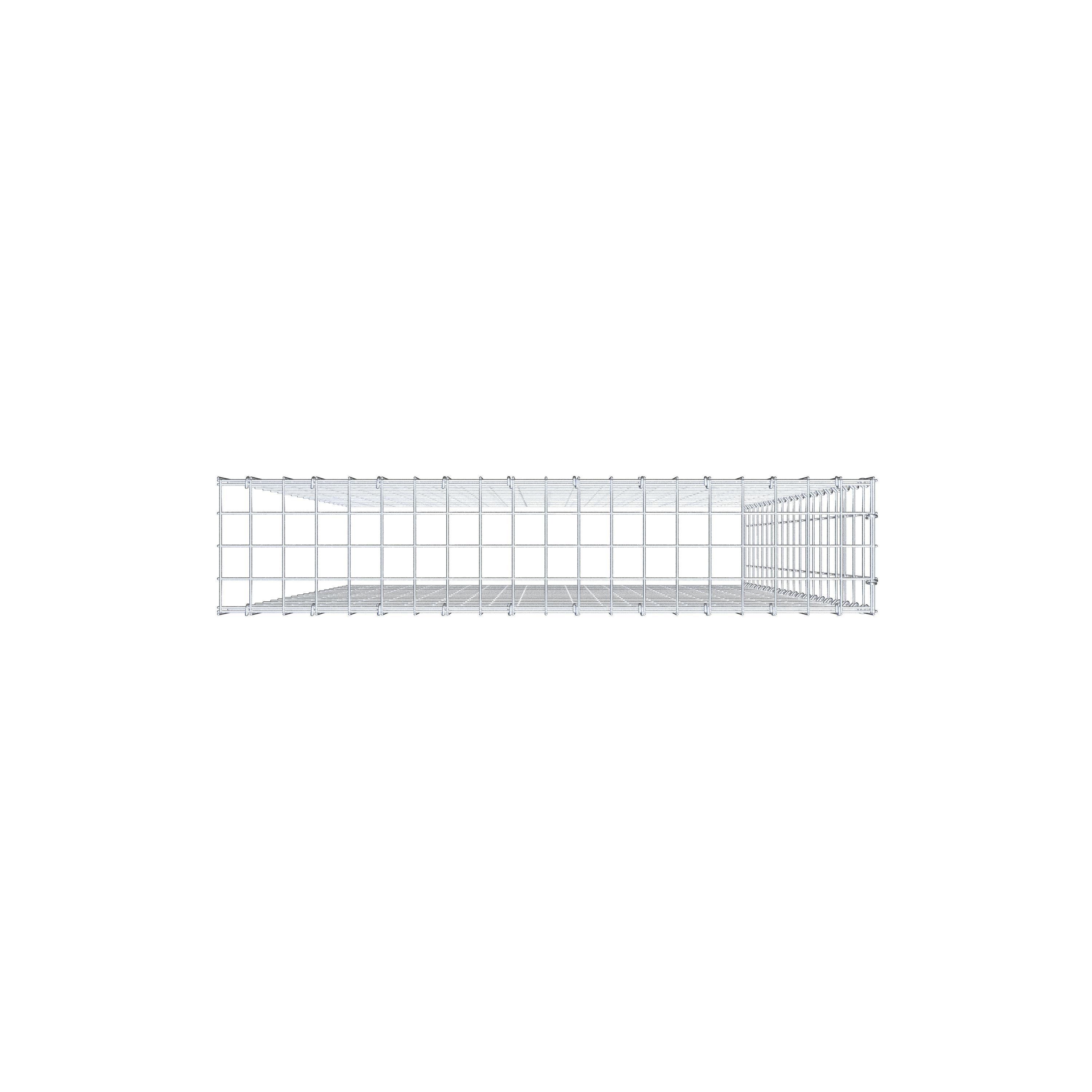 Gabion monté type 4 200 cm x 100 cm x 20 cm (L x H x P), maillage 5 cm x 10 cm, anneau en C