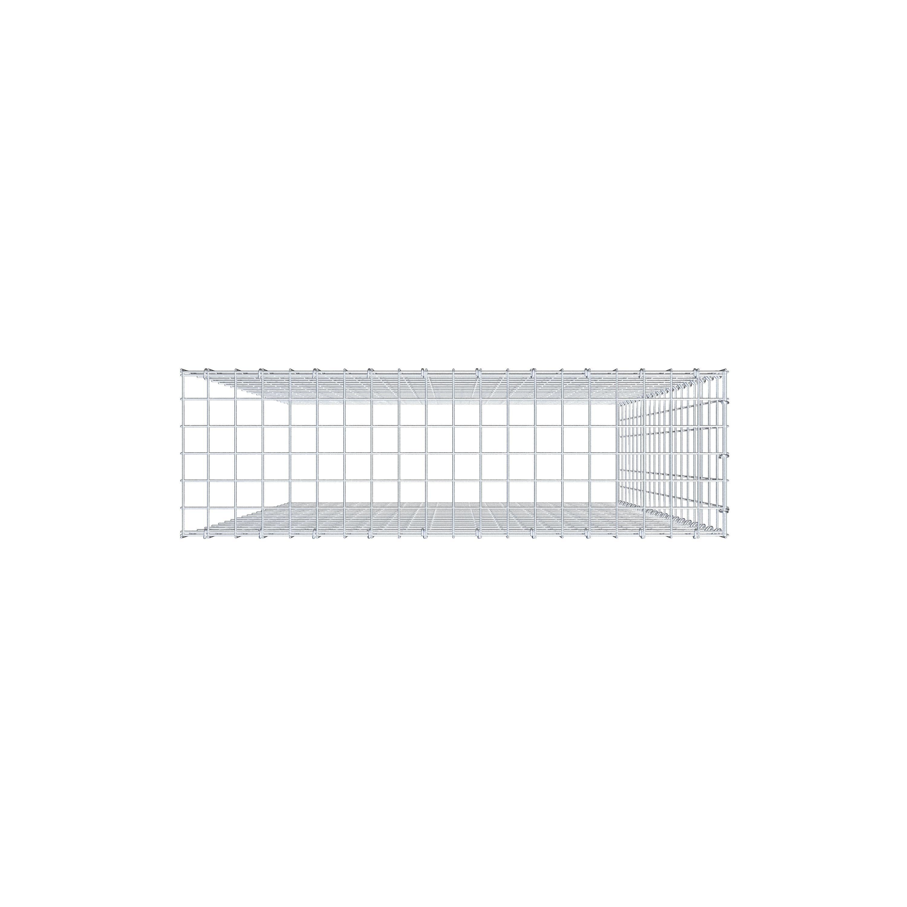 Gabion monté type 4 200 cm x 100 cm x 30 cm (L x H x P), maillage 5 cm x 10 cm, anneau en C