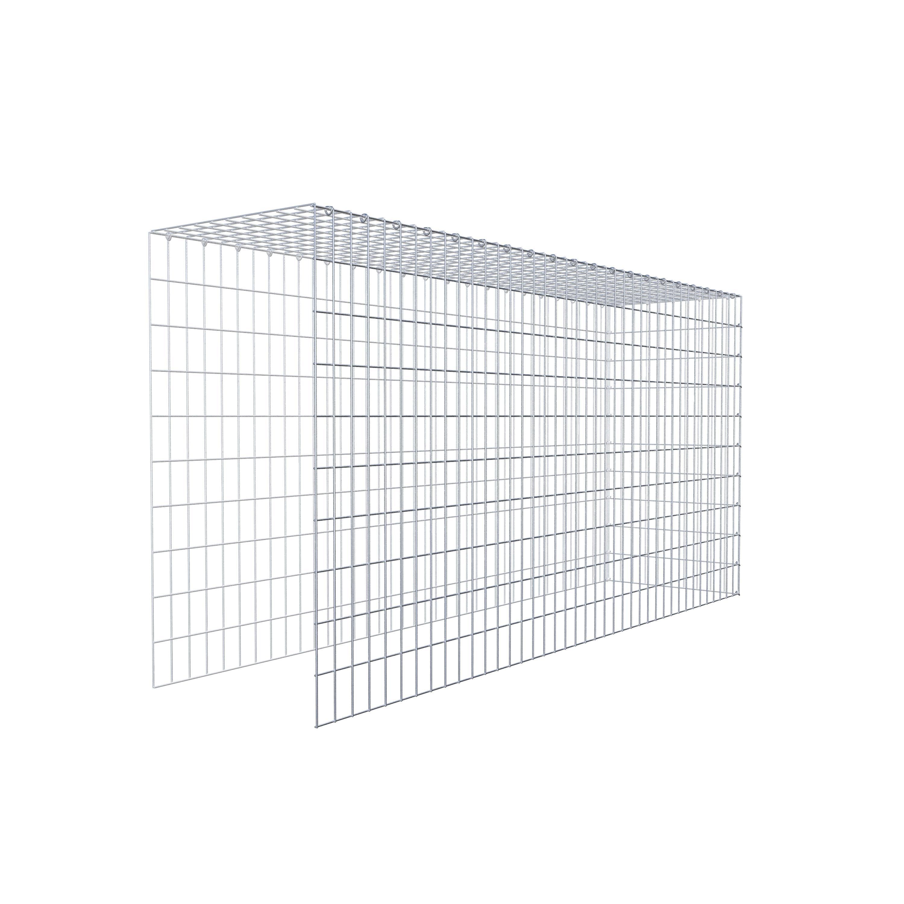 Gabion monté type 4 200 cm x 100 cm x 50 cm (L x H x P), maillage 5 cm x 10 cm, anneau en C