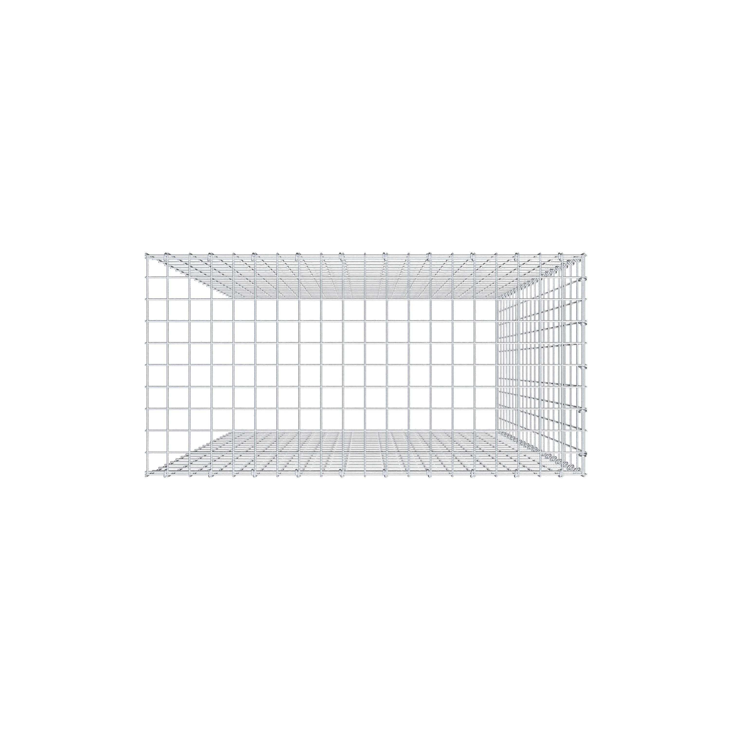 Gabion monté type 4 200 cm x 100 cm x 50 cm (L x H x P), maillage 5 cm x 10 cm, anneau en C