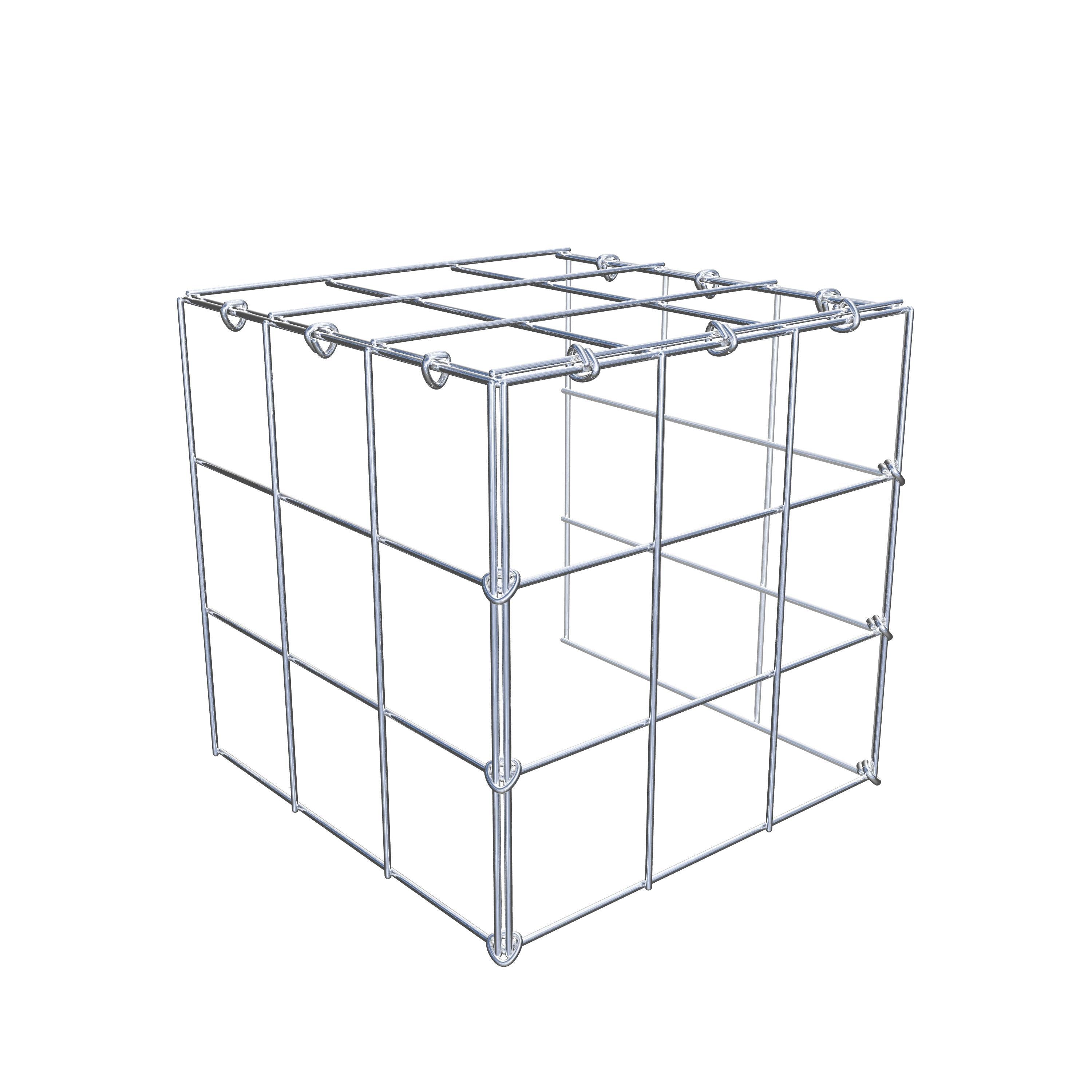 Gabion monté type 4 30 cm x 30 cm x 30 cm (L x H x P), maillage 10 cm x 10 cm, anneau en C