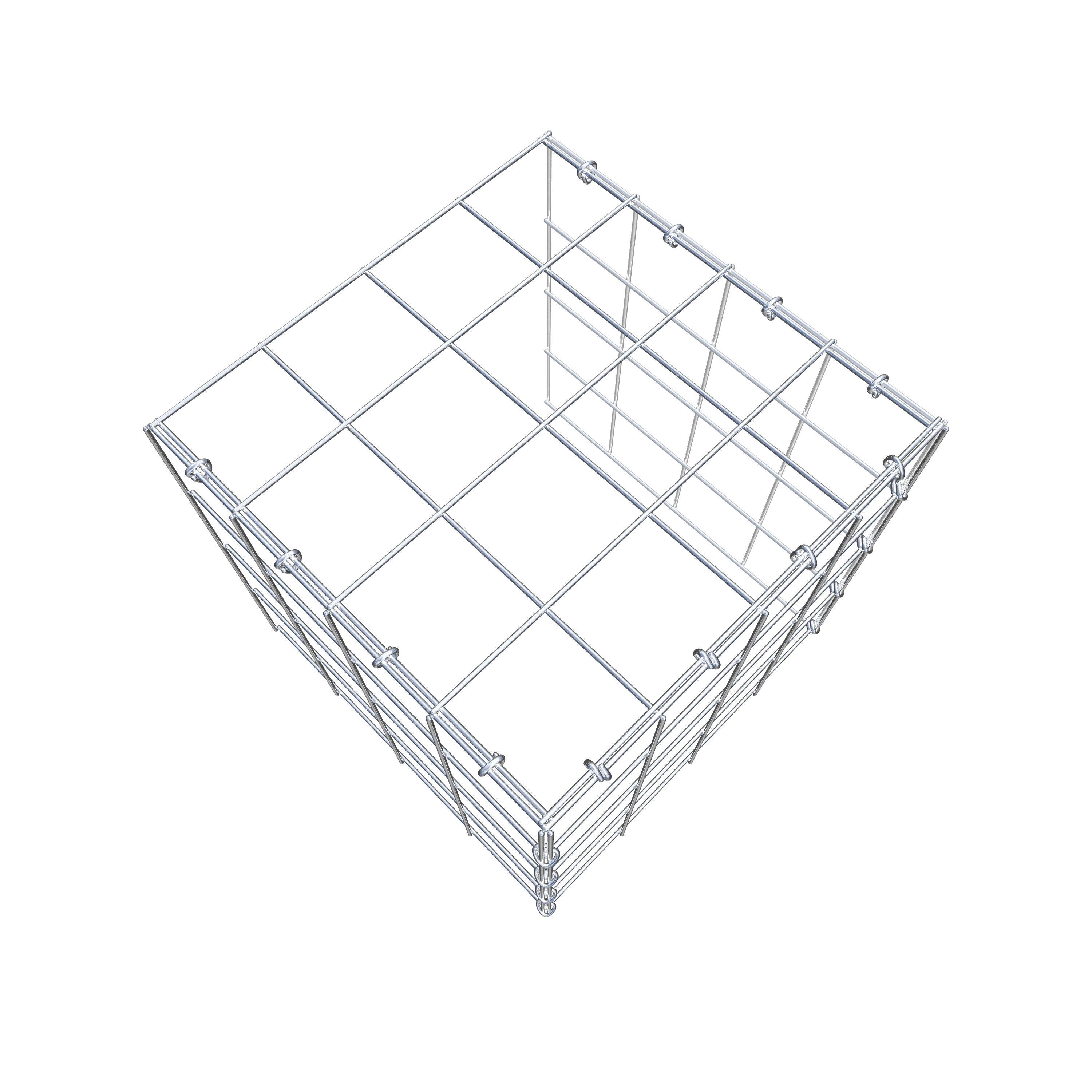 Gabion monté type 4 40 cm x 40 cm x 40 cm (L x H x P), maillage 10 cm x 10 cm, anneau en C