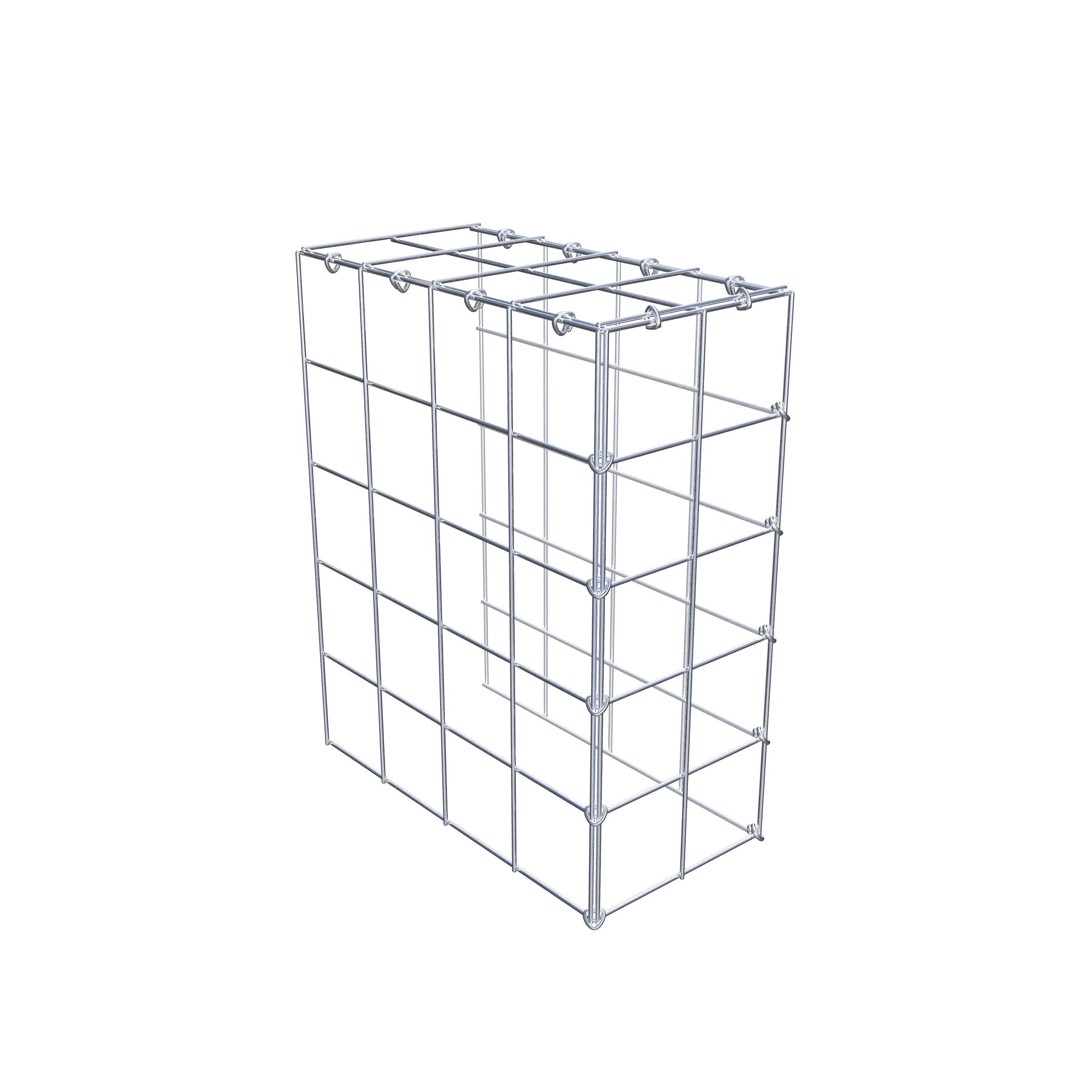 Gabion monté type 4 50 cm x 40 cm x 20 cm (L x H x P), maillage 10 cm x 10 cm, anneau en C