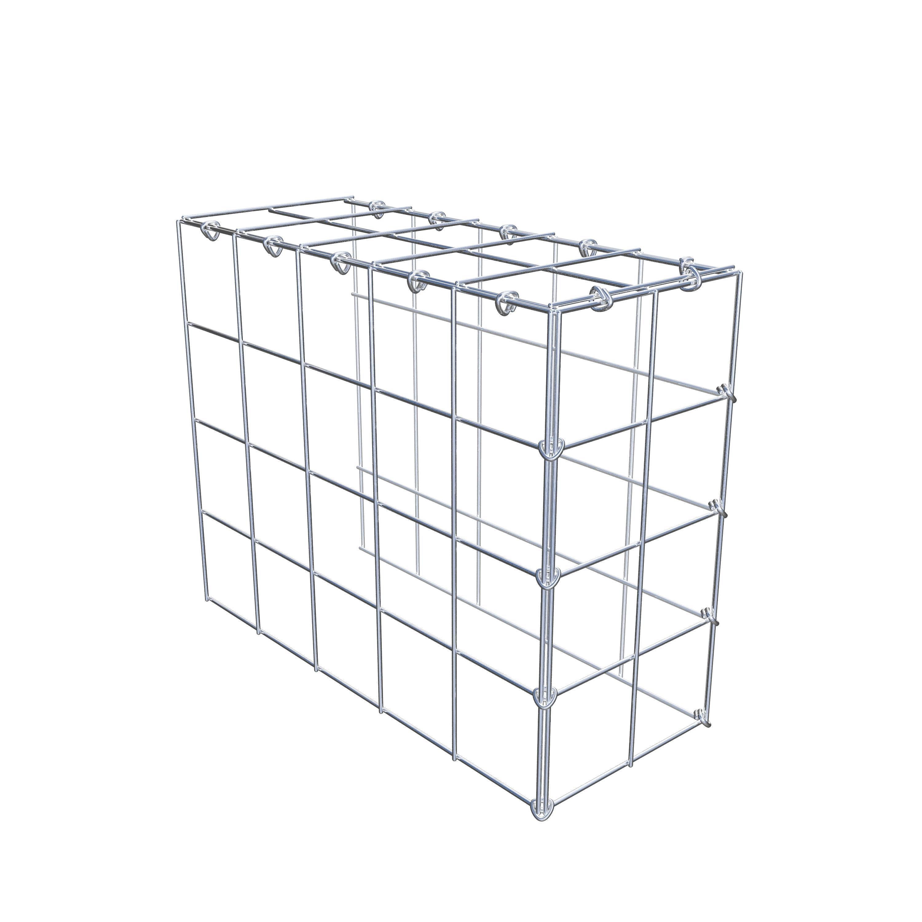 Gabion monté type 4 50 cm x 40 cm x 20 cm (L x H x P), maillage 10 cm x 10 cm, anneau en C