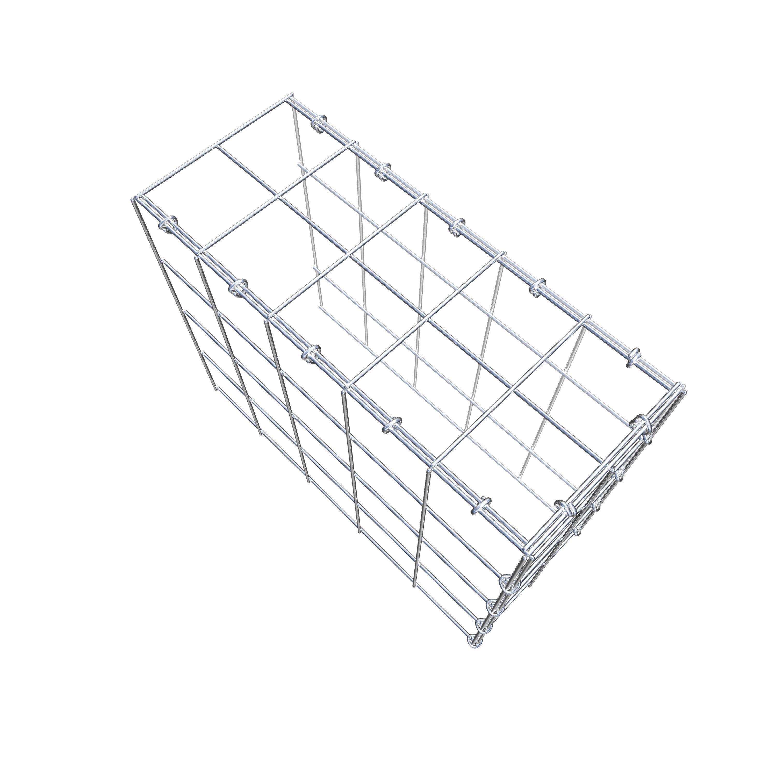 Gabion monté type 4 50 cm x 40 cm x 20 cm (L x H x P), maillage 10 cm x 10 cm, anneau en C