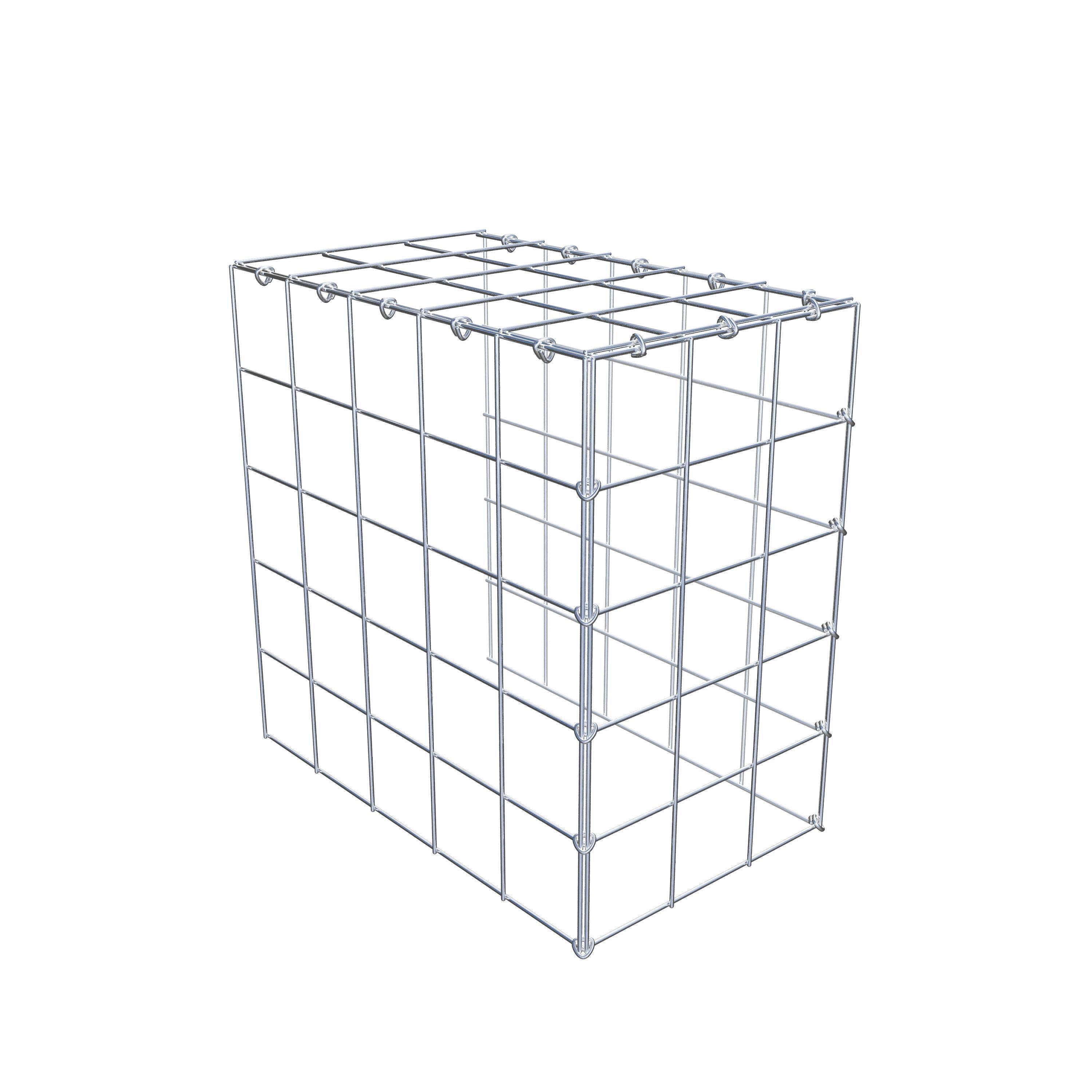 Gabion monté type 4 50 cm x 50 cm x 30 cm (L x H x P), maillage 10 cm x 10 cm, anneau en C