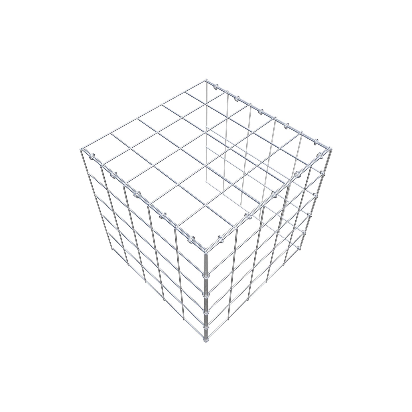 Mounted gabion type 4 50 cm x 50 cm x 50 cm (L x H x D), mesh size 10 cm x 10 cm, C-ring