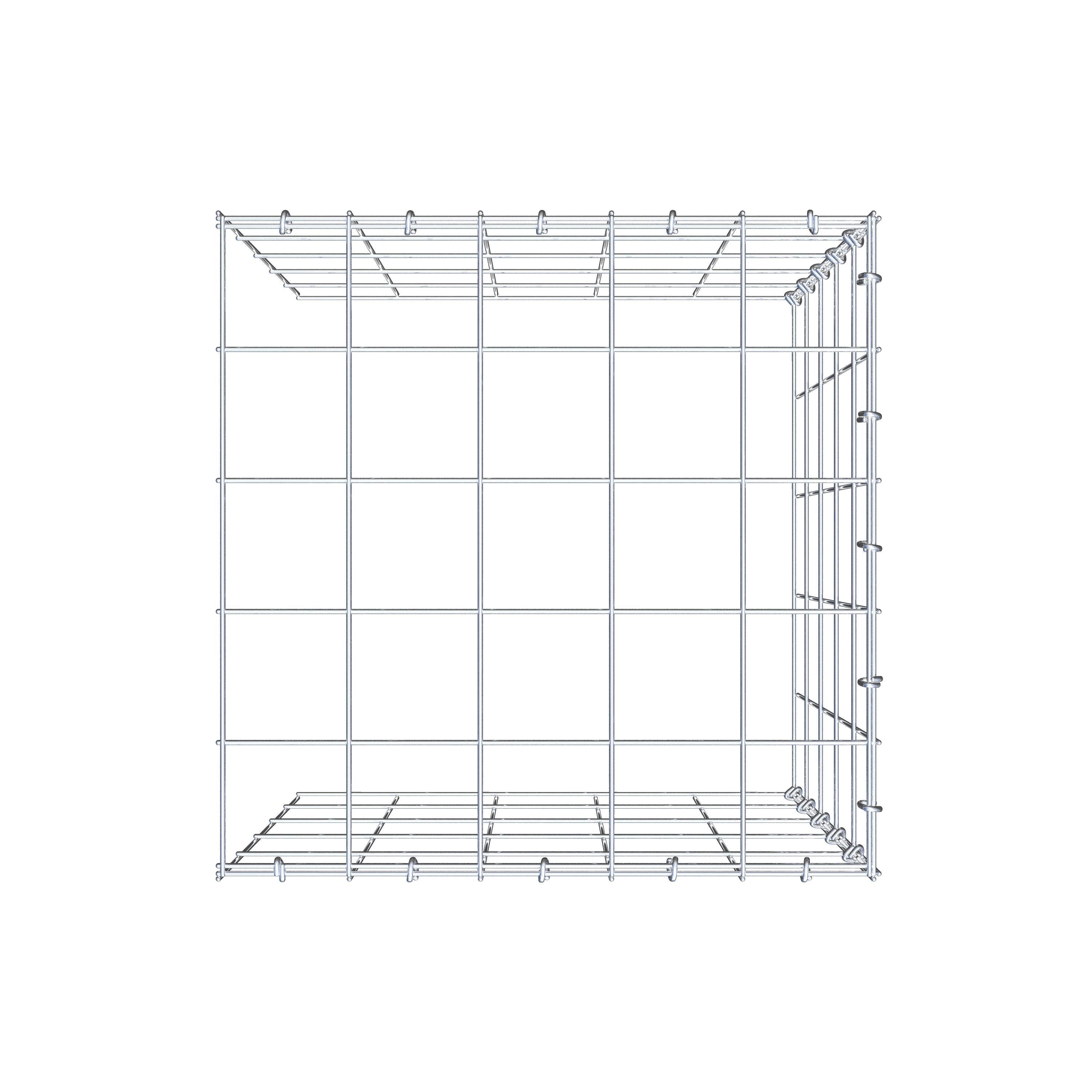 Gabion monté type 4 50 cm x 50 cm x 50 cm (L x H x P), maillage 10 cm x 10 cm, anneau en C