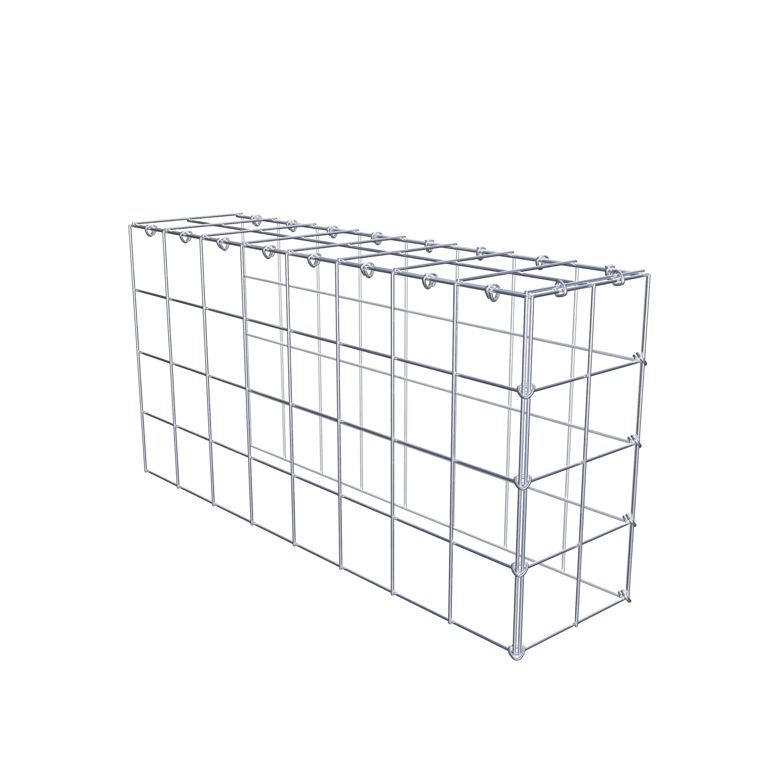 Gabion monté type 4 80 cm x 40 cm x 20 cm (L x H x P), maillage 10 cm x 10 cm, anneau en C