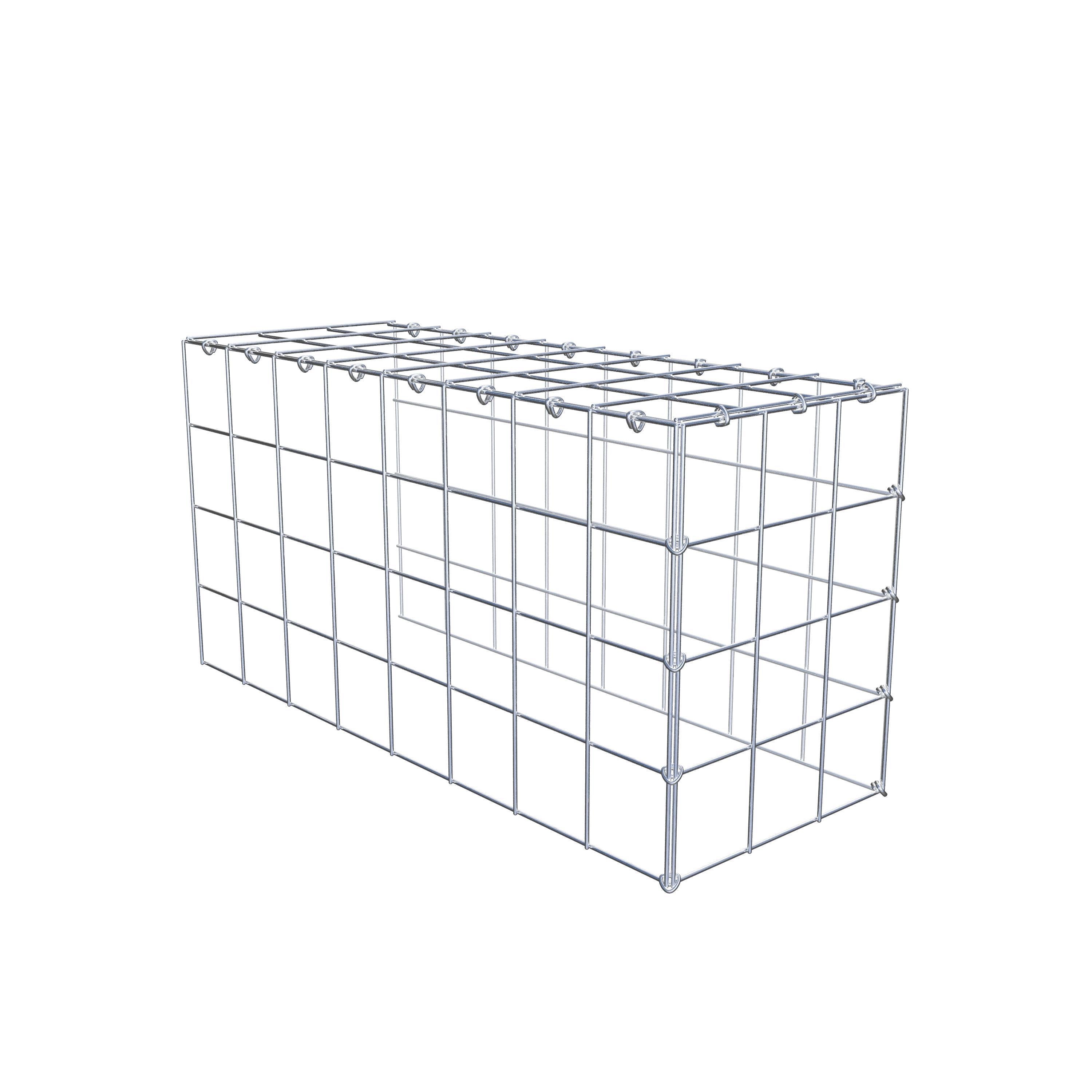 Gabion monté type 4 80 cm x 40 cm x 30 cm (L x H x P), maillage 10 cm x 10 cm, anneau en C