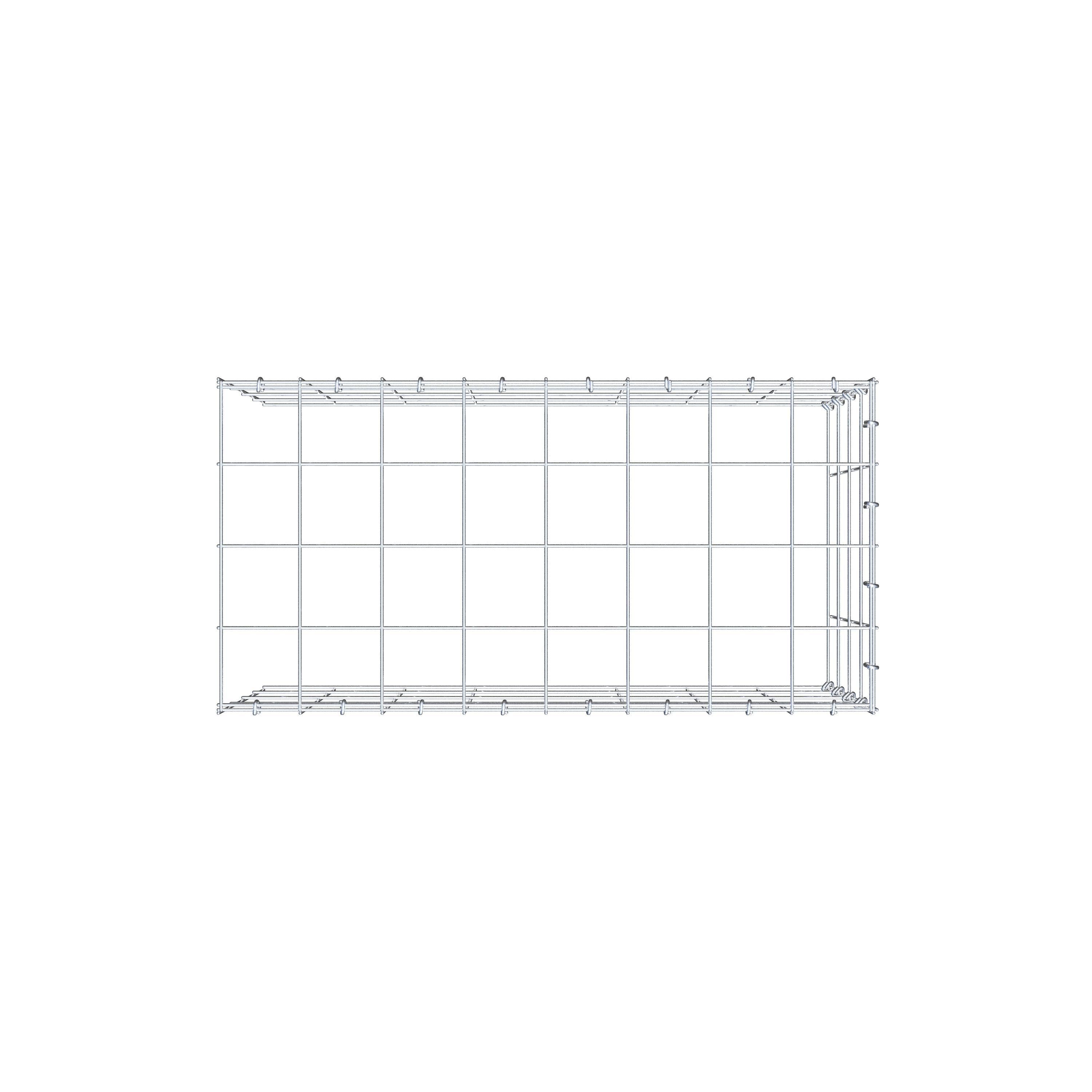 Mounted gabion type 4 80 cm x 40 cm x 40 cm (L x H x D), mesh size 10 cm x 10 cm, C-ring