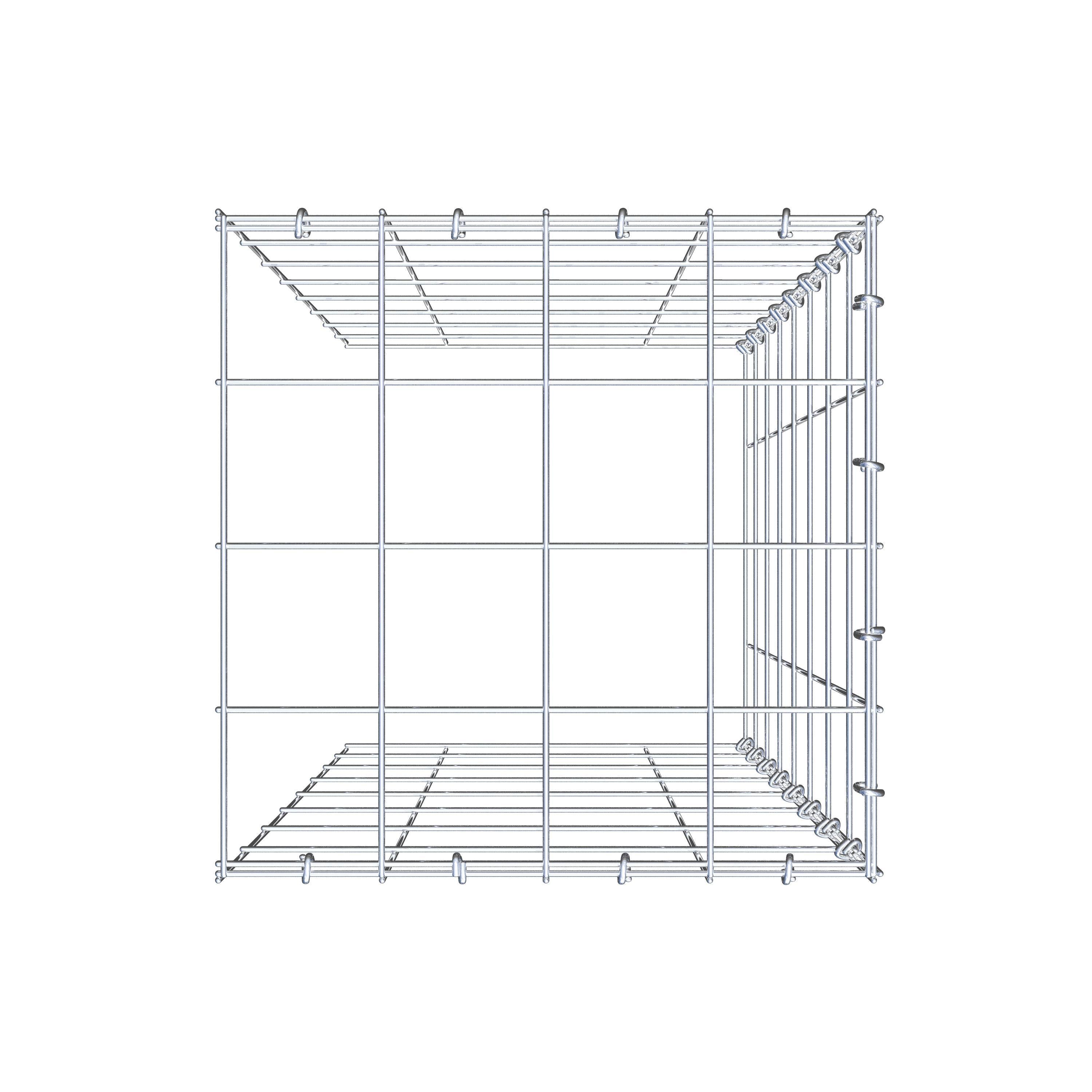 Mounted gabion type 4 80 cm x 40 cm x 40 cm (L x H x D), mesh size 10 cm x 10 cm, C-ring