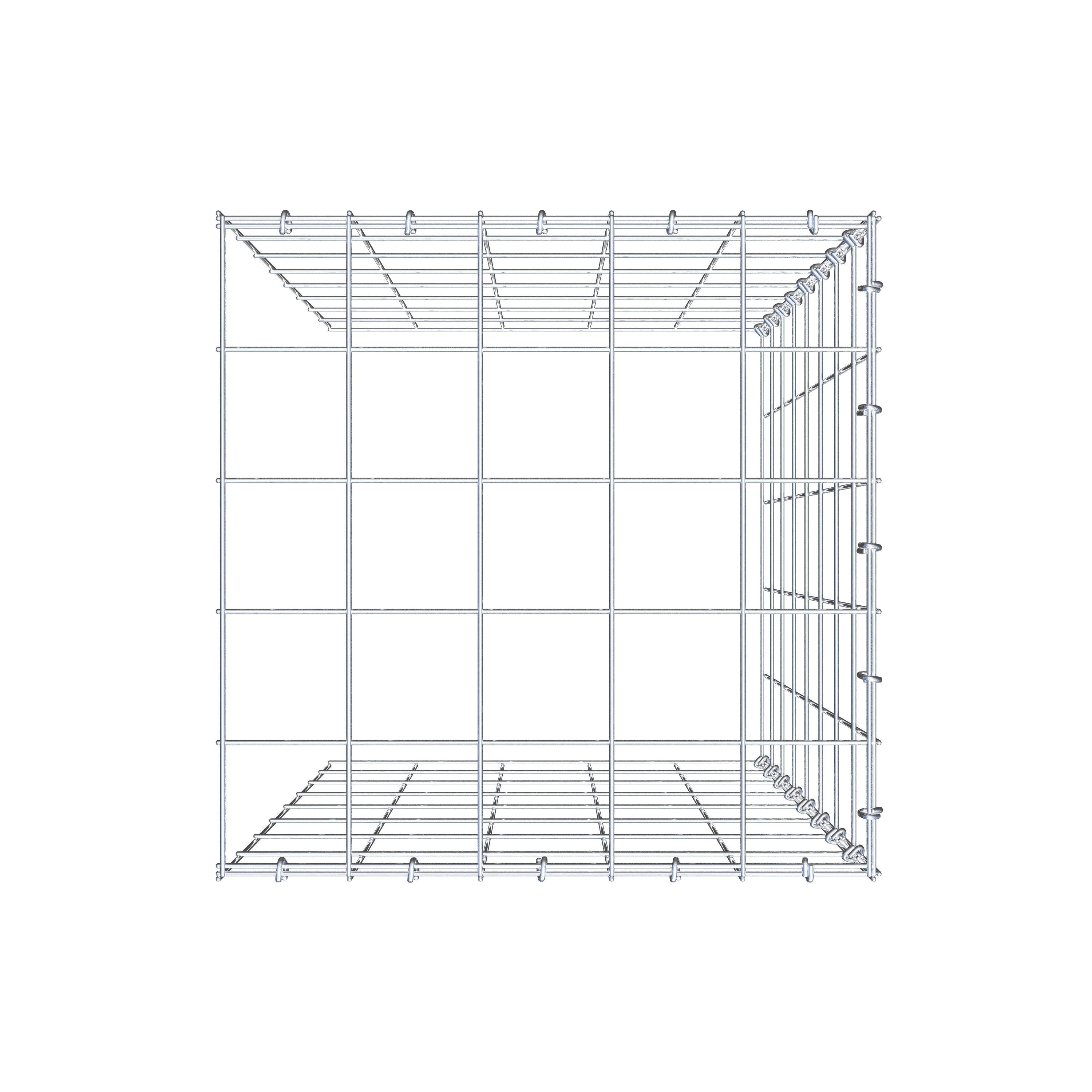 Gabion monté type 4 80 cm x 50 cm x 50 cm (L x H x P), maillage 10 cm x 10 cm, anneau en C