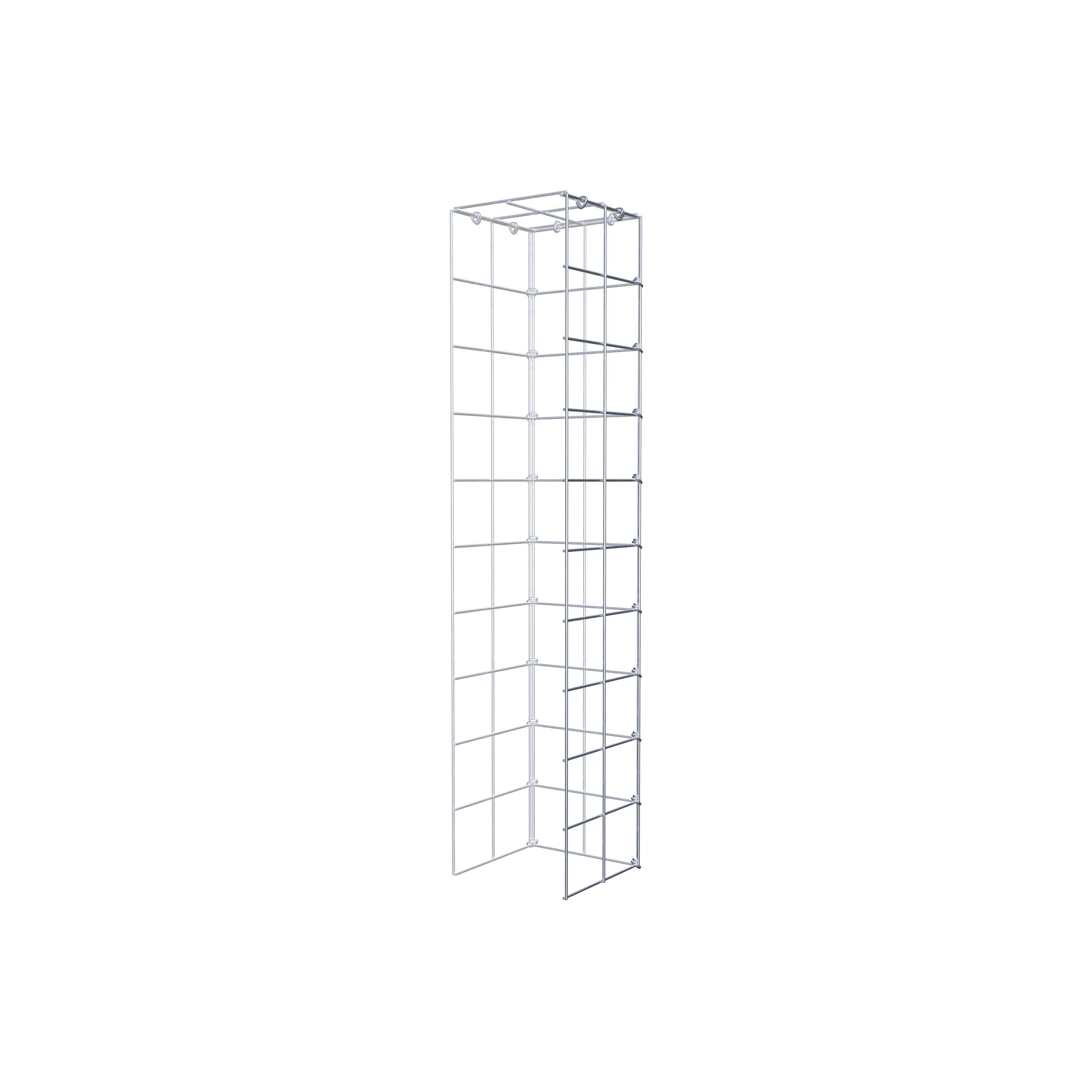 Gabion monté type 4 100 cm x 20 cm x 20 cm (L x H x P), maillage 10 cm x 10 cm, anneau en C