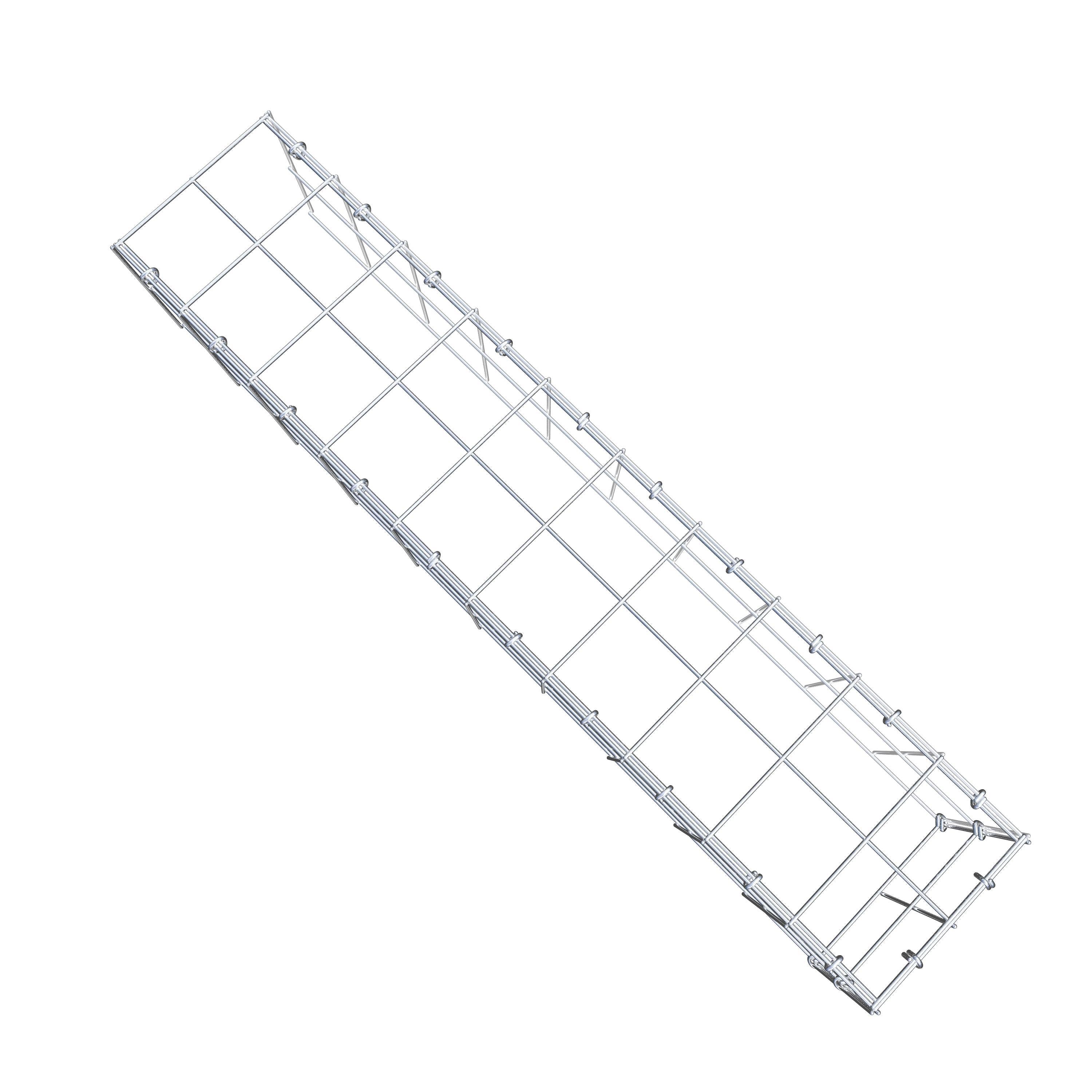 Gabion monté type 4 100 cm x 20 cm x 20 cm (L x H x P), maillage 10 cm x 10 cm, anneau en C