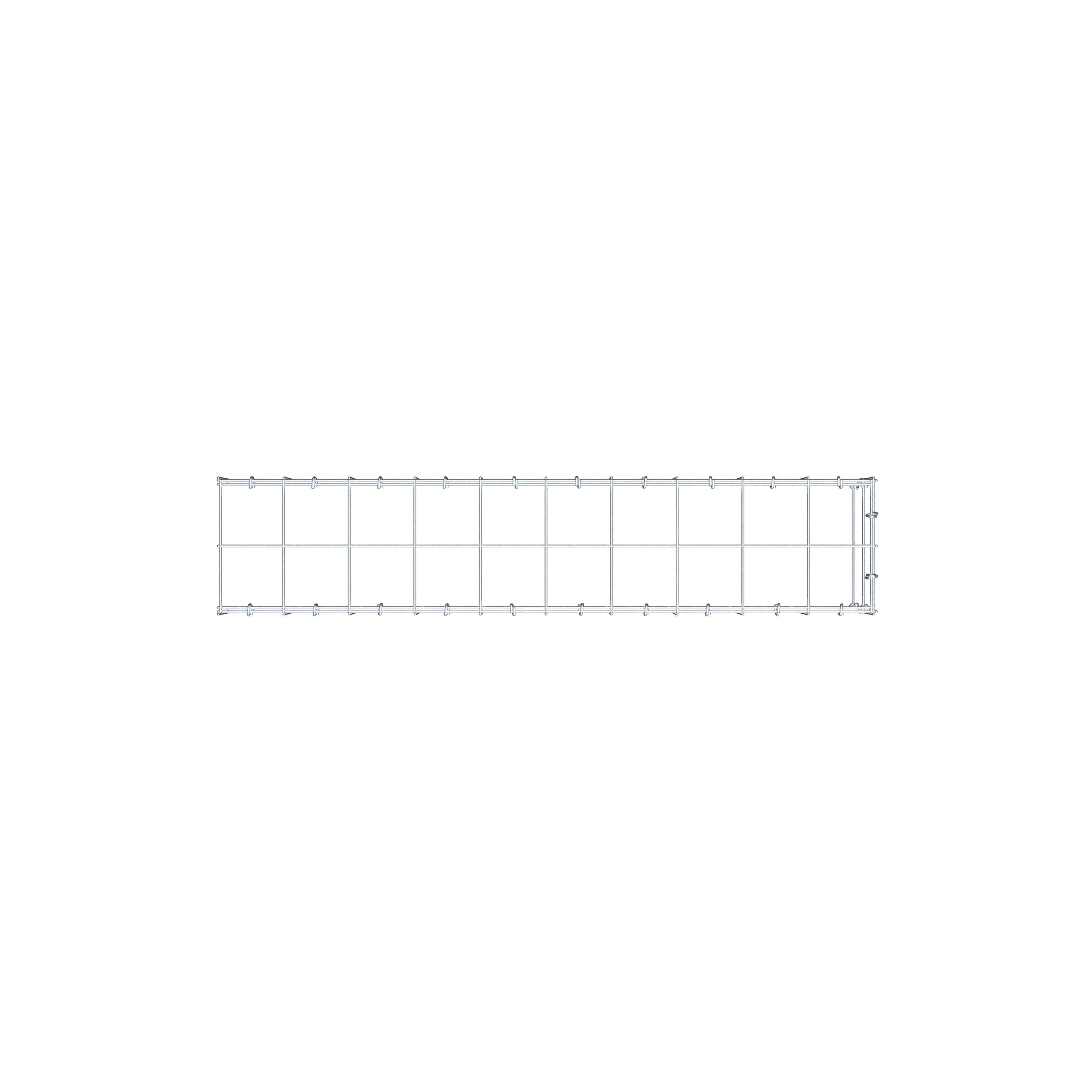 Gabion monté type 4 100 cm x 20 cm x 20 cm (L x H x P), maillage 10 cm x 10 cm, anneau en C