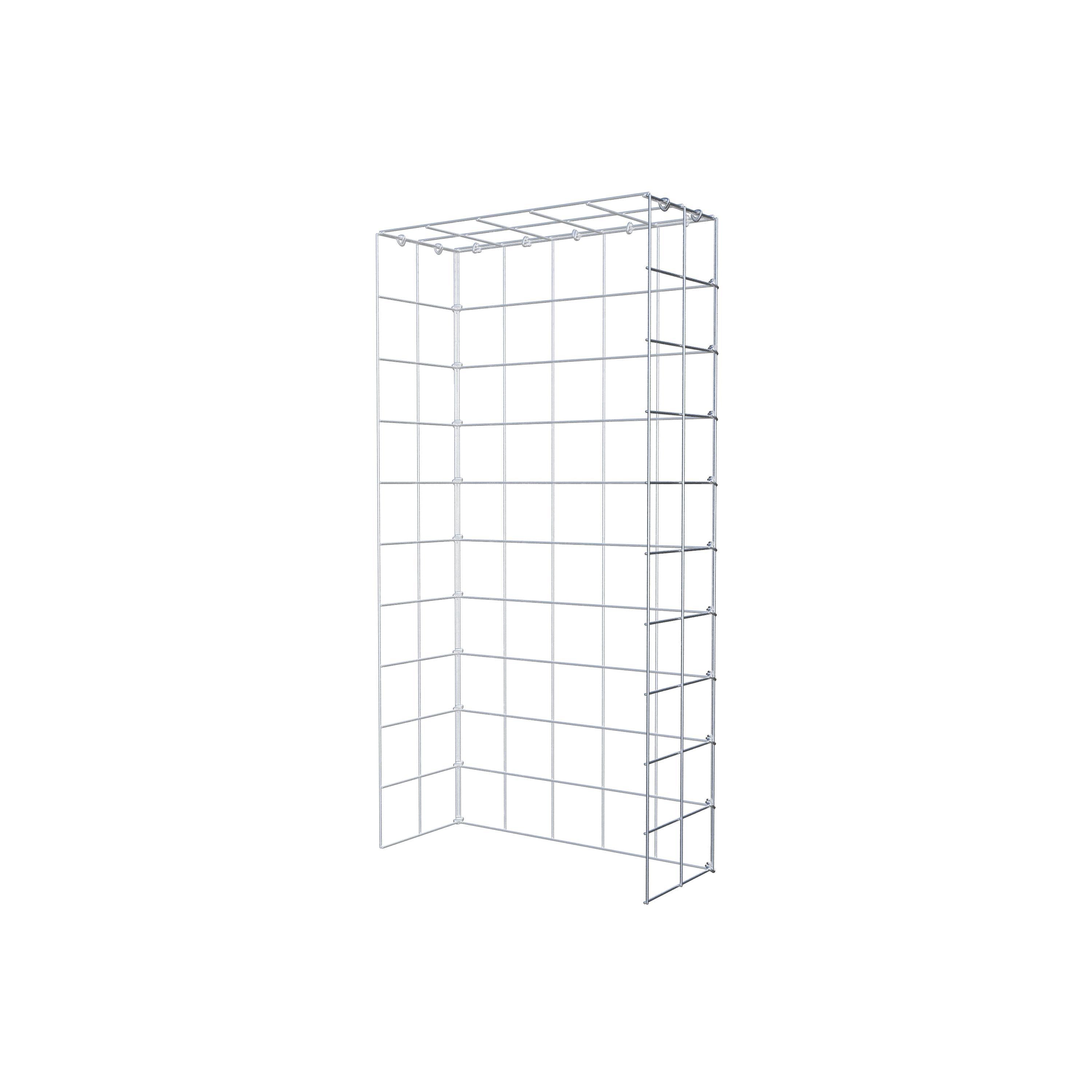 Gabion monté type 4 100 cm x 20 cm x 50 cm (L x H x P), maillage 10 cm x 10 cm, anneau en C