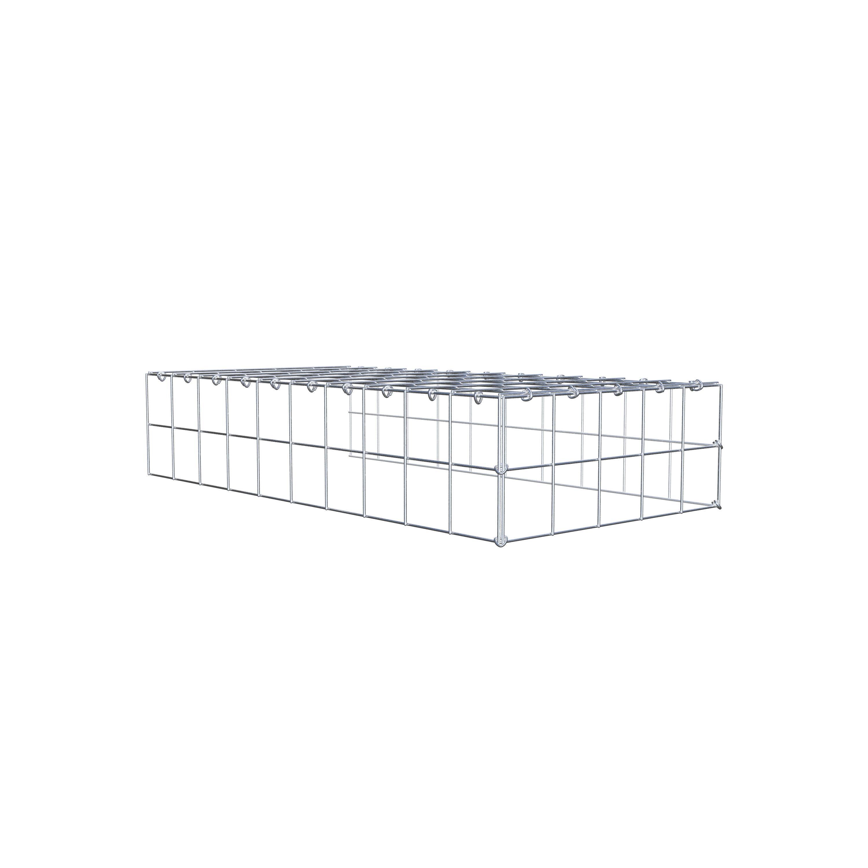 Gabion monté type 4 100 cm x 20 cm x 50 cm (L x H x P), maillage 10 cm x 10 cm, anneau en C