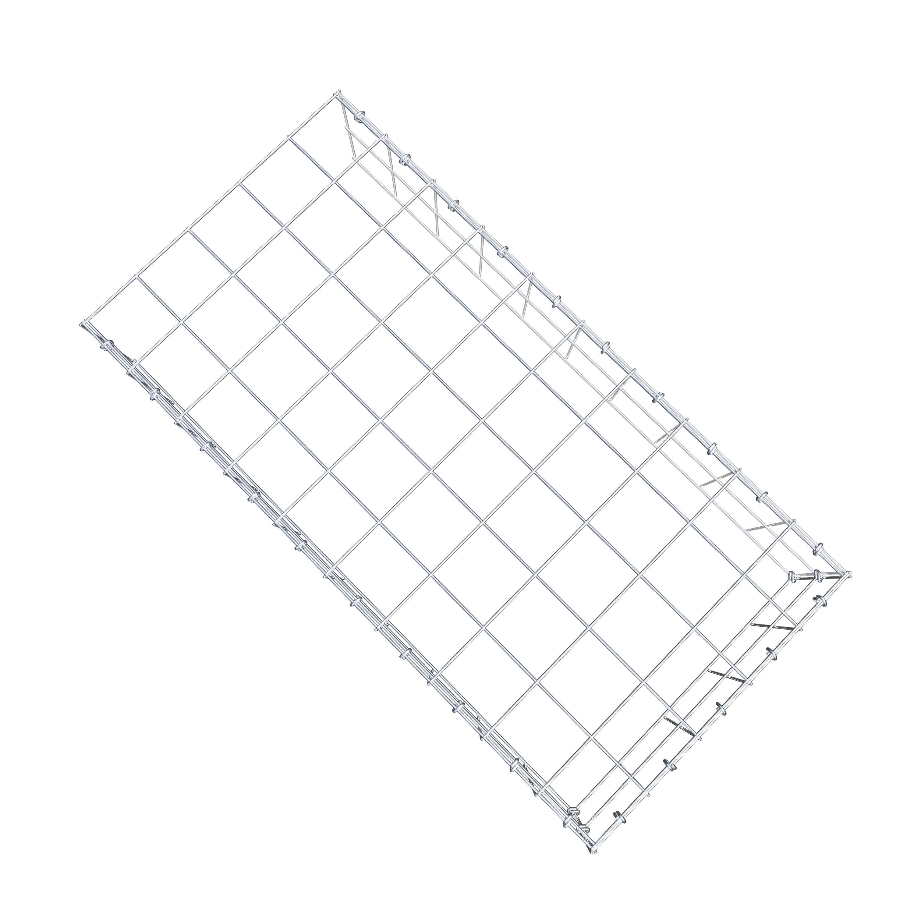 Gabion monté type 4 100 cm x 20 cm x 50 cm (L x H x P), maillage 10 cm x 10 cm, anneau en C