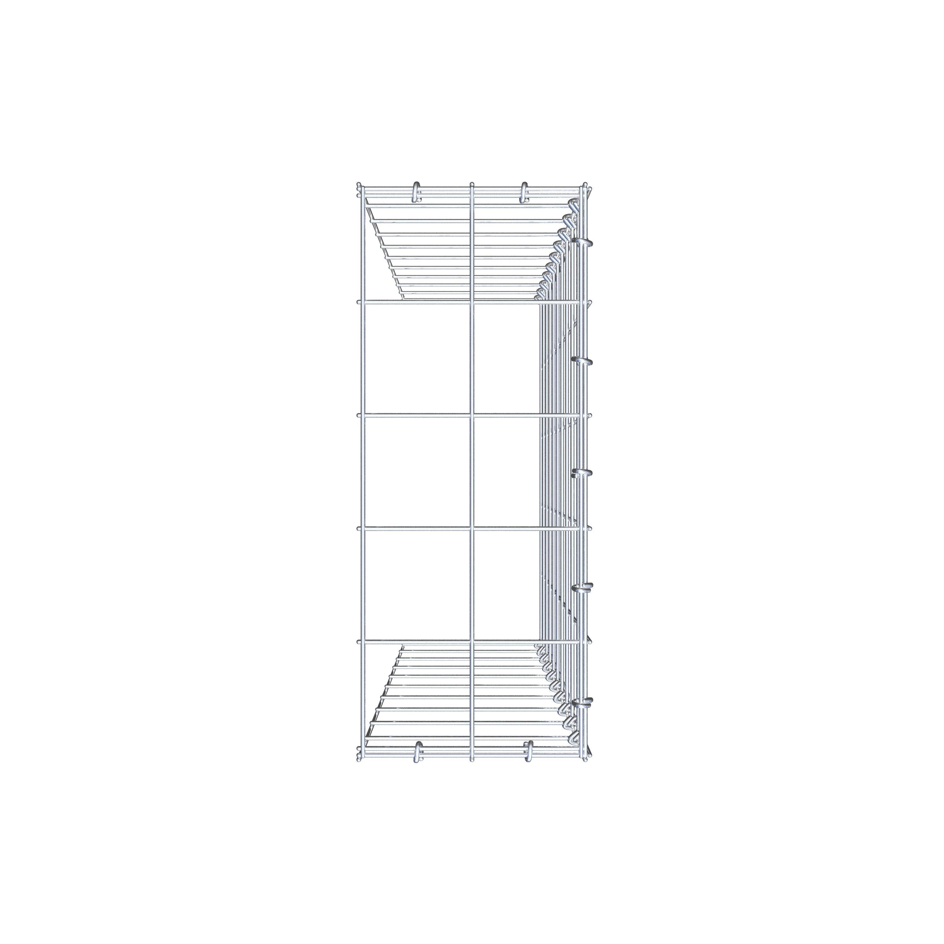 Gabion monté type 4 100 cm x 20 cm x 50 cm (L x H x P), maillage 10 cm x 10 cm, anneau en C