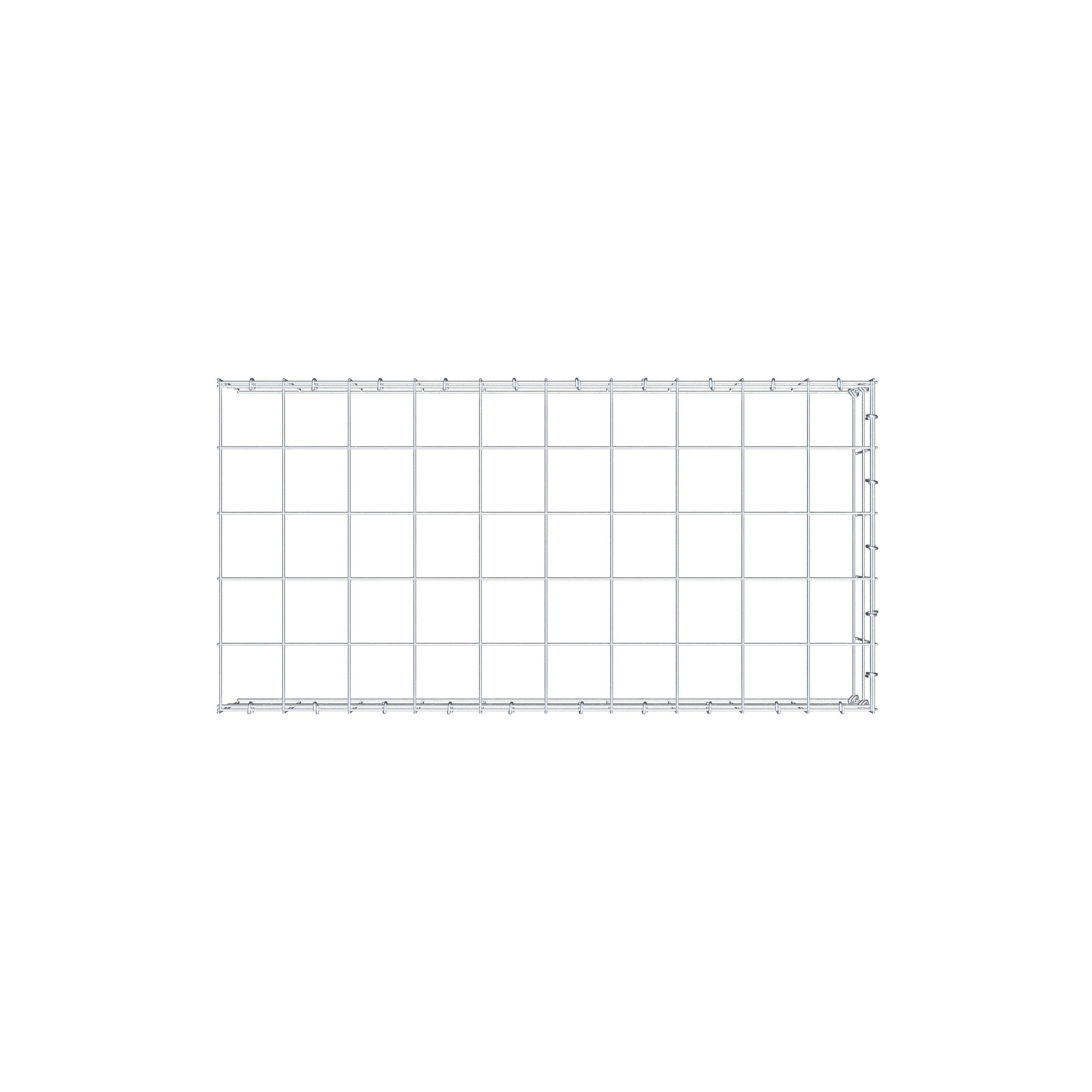 Gabion monté type 4 100 cm x 20 cm x 50 cm (L x H x P), maillage 10 cm x 10 cm, anneau en C