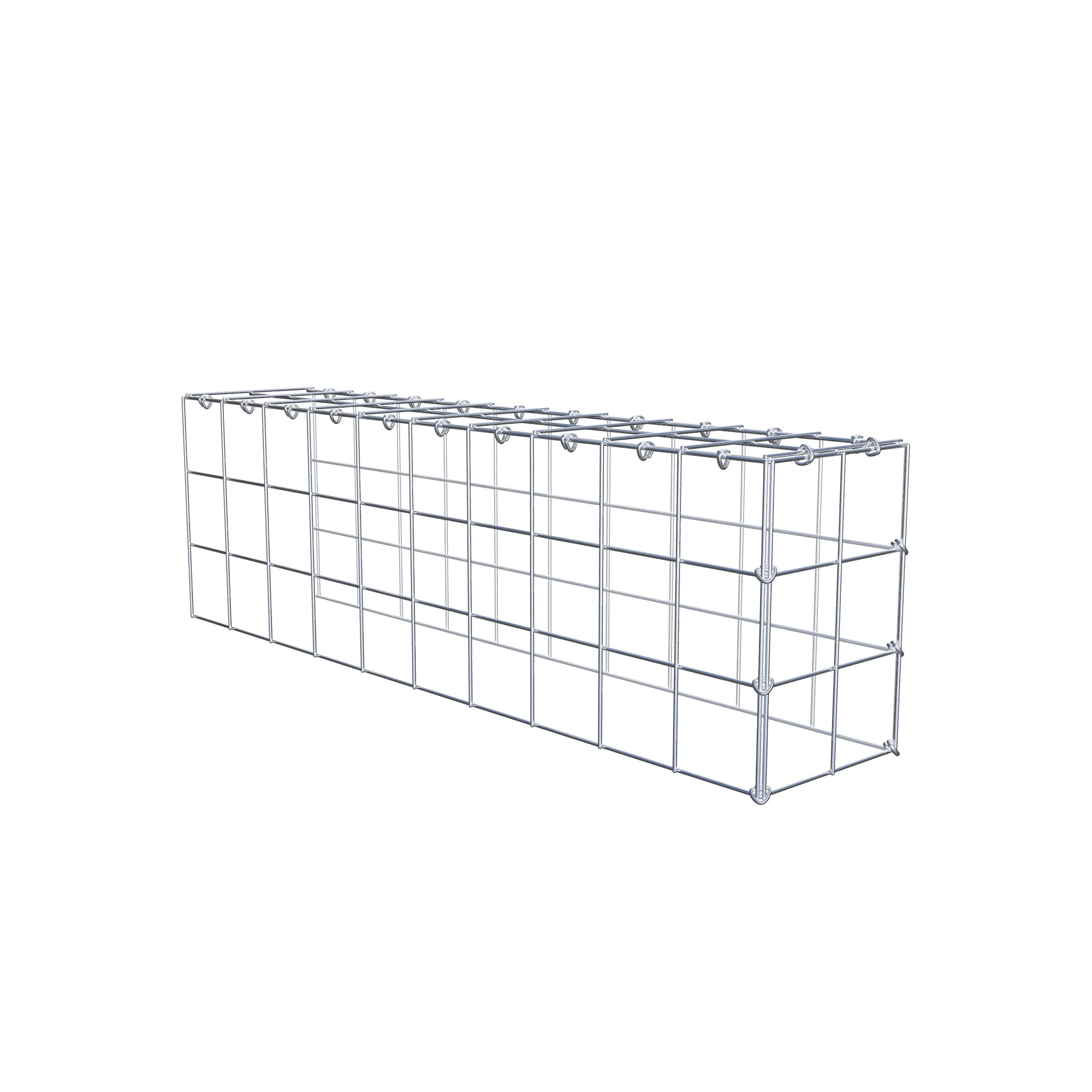 Gabion monté type 4 100 cm x 30 cm x 20 cm (L x H x P), maillage 10 cm x 10 cm, anneau en C