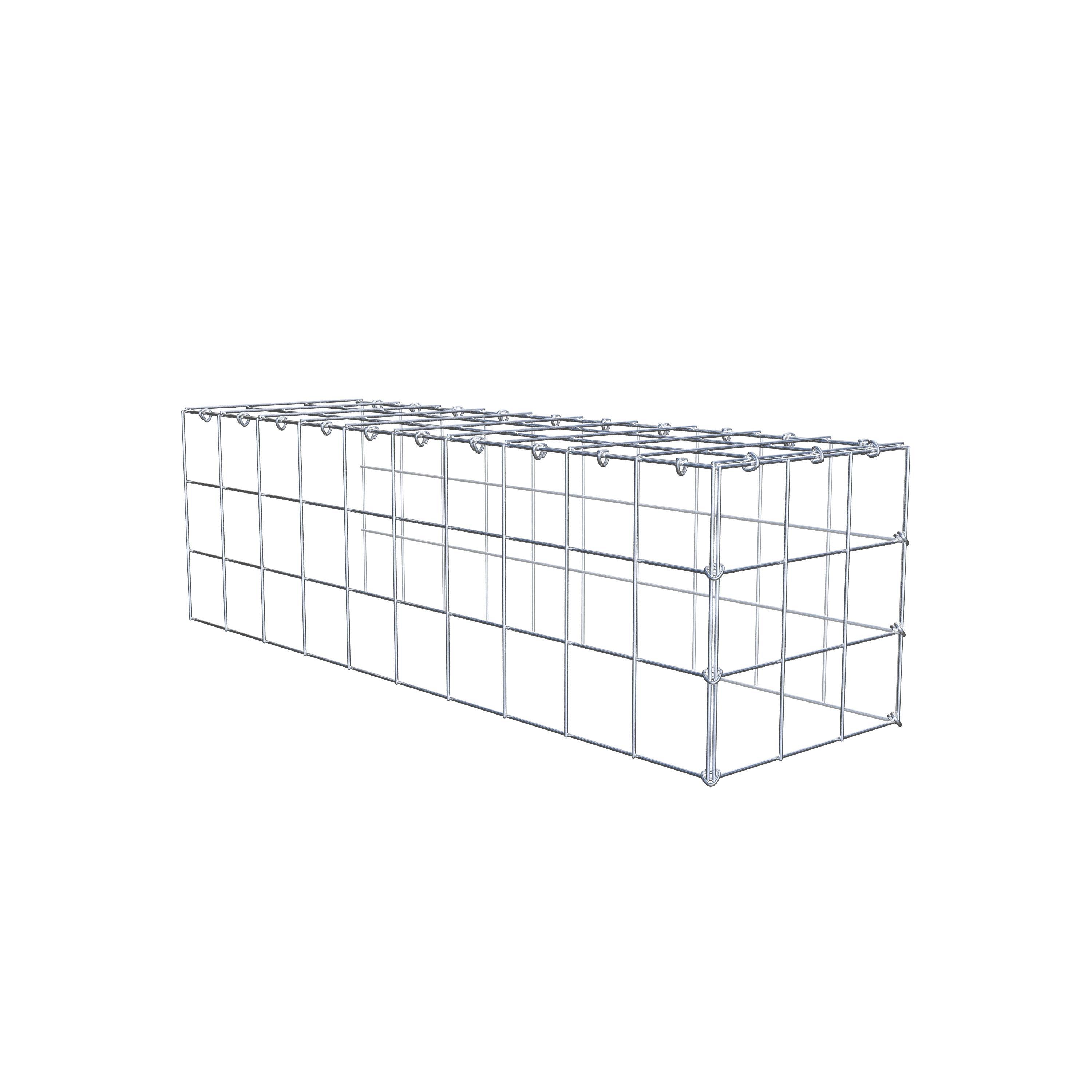 Gabion monté type 4 100 cm x 30 cm x 30 cm (L x H x P), maillage 10 cm x 10 cm, anneau en C