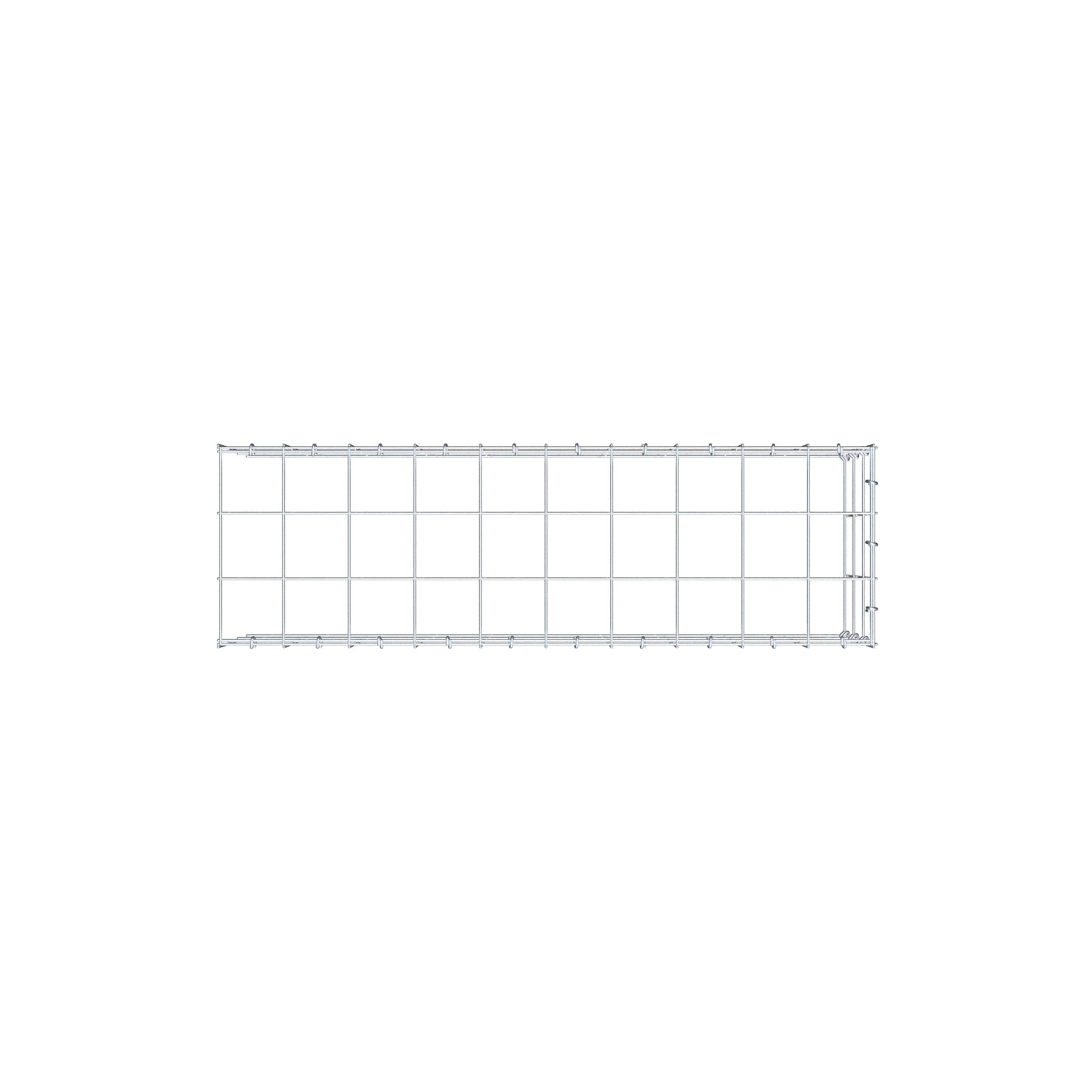 Gabion monté type 4 100 cm x 30 cm x 30 cm (L x H x P), maillage 10 cm x 10 cm, anneau en C