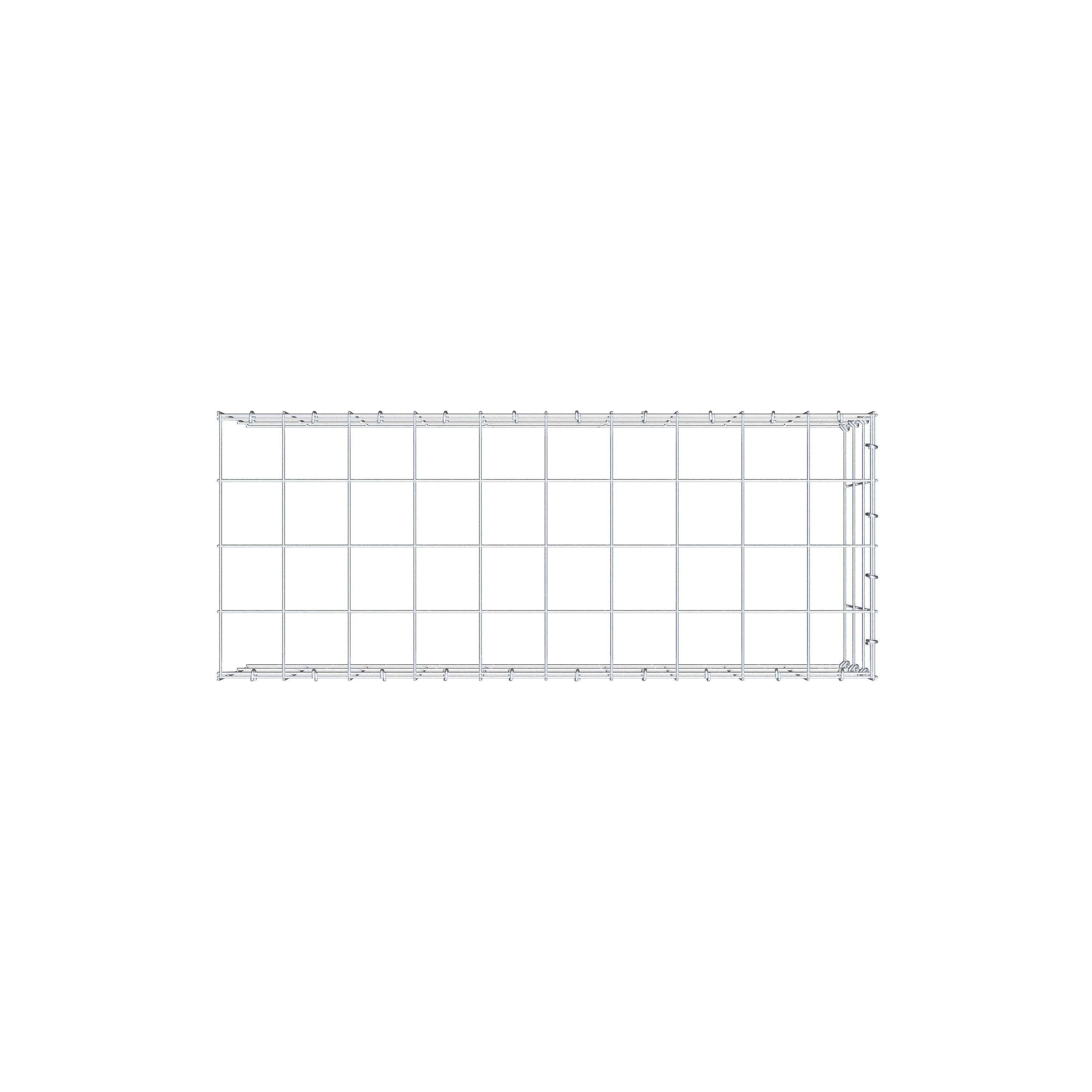 Gabion monté type 4 100 cm x 30 cm x 40 cm (L x H x P), maillage 10 cm x 10 cm, anneau en C