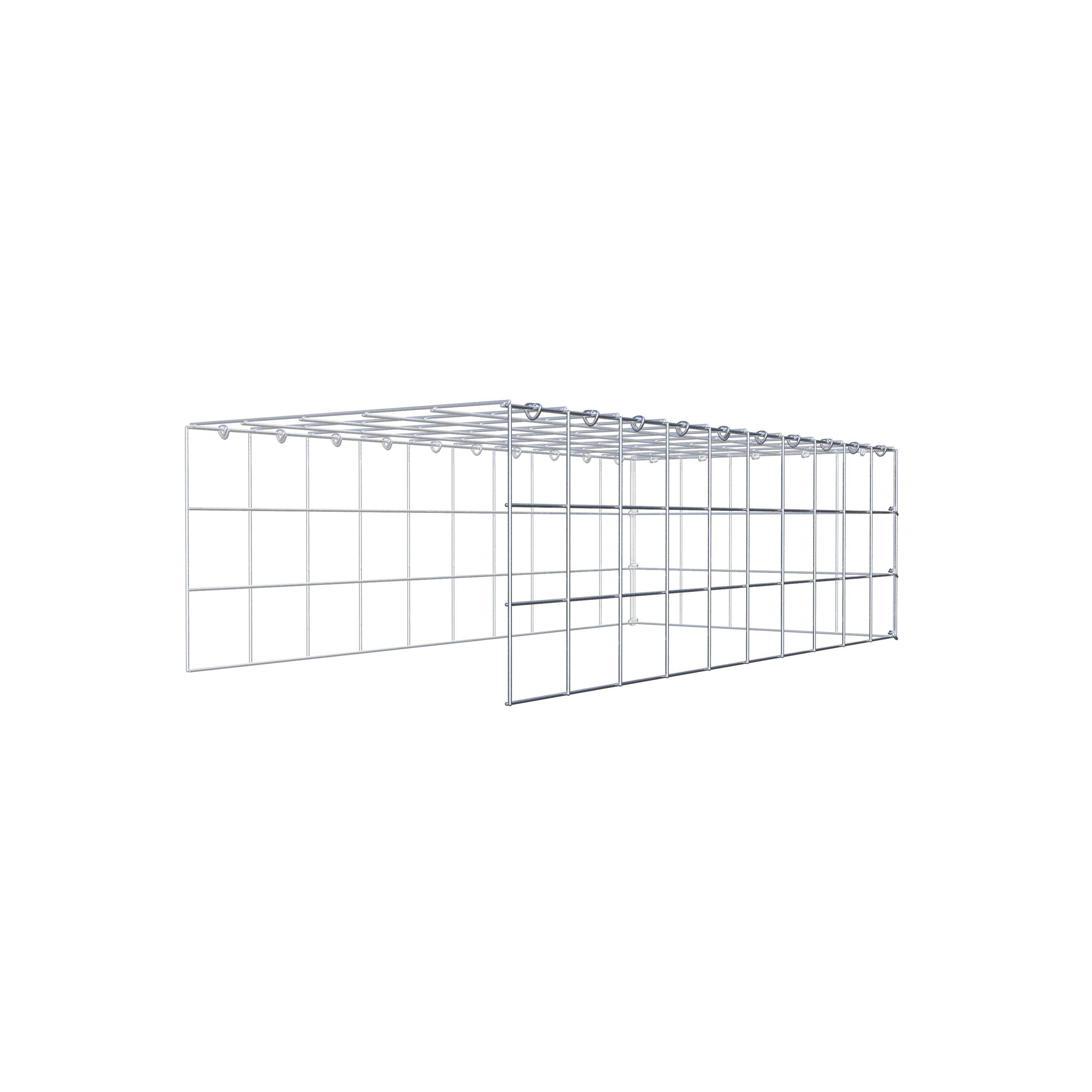 Gabion monté type 4 100 cm x 30 cm x 50 cm (L x H x P), maillage 10 cm x 10 cm, anneau en C