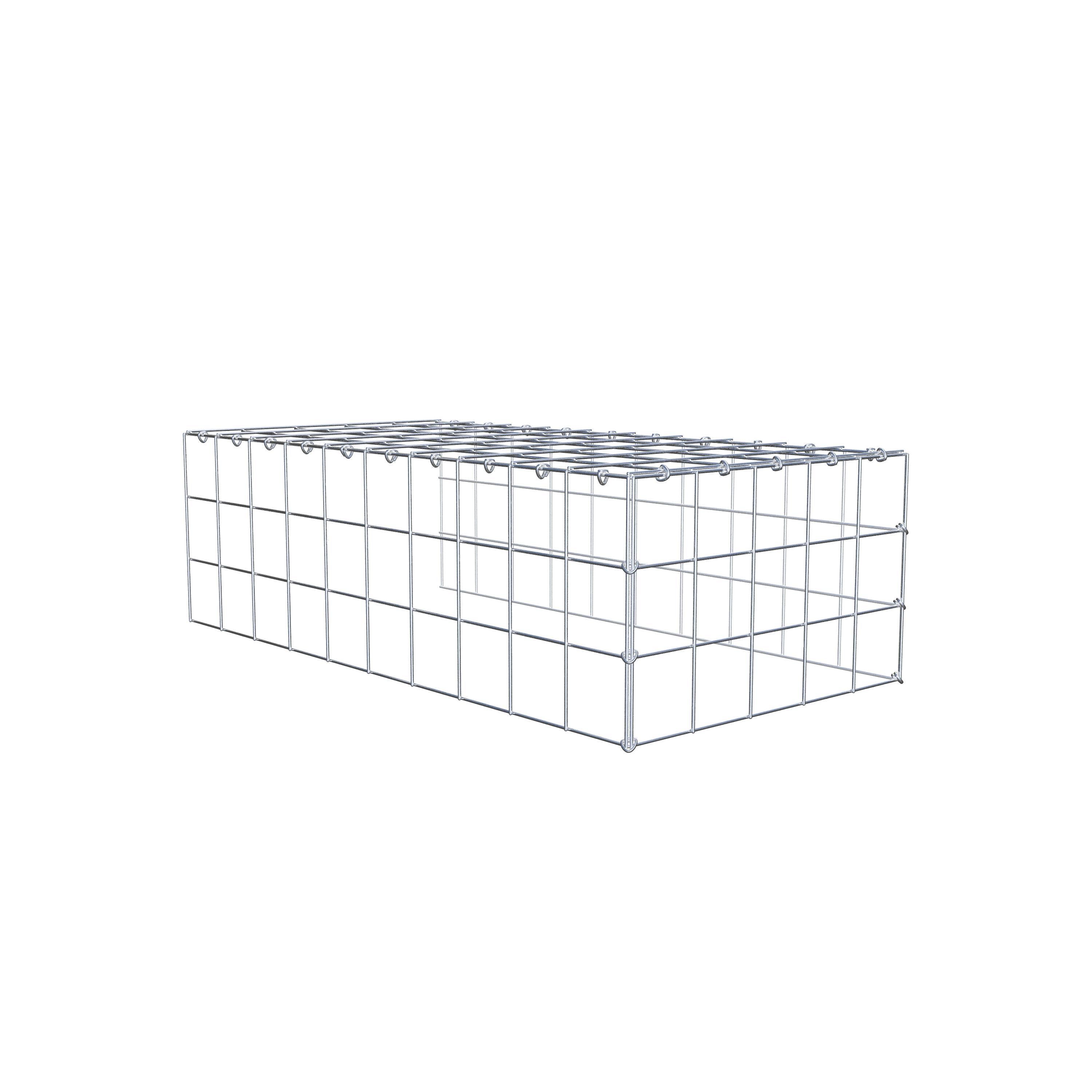 Gabion monté type 4 100 cm x 30 cm x 50 cm (L x H x P), maillage 10 cm x 10 cm, anneau en C