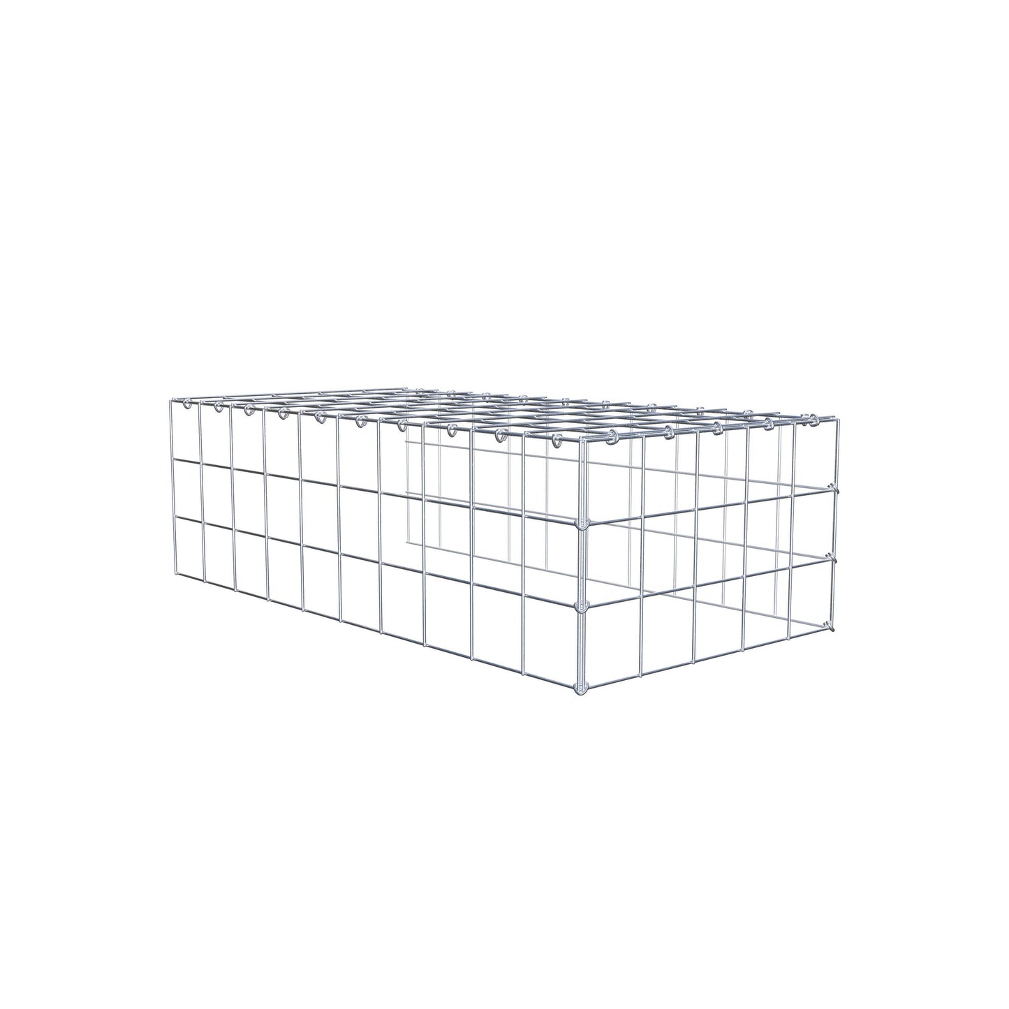 Mounted gabion type 4 100 cm x 30 cm x 50 cm (L x H x D), mesh size 10 cm x 10 cm, C-ring
