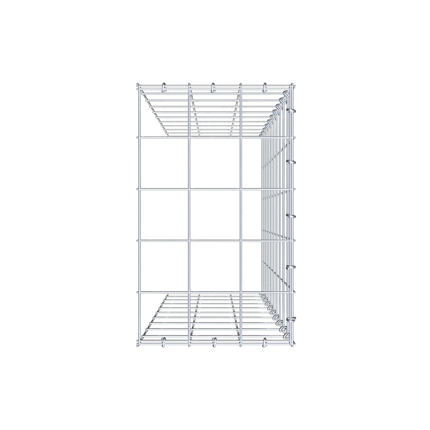 Mounted gabion type 4 100 cm x 30 cm x 50 cm (L x H x D), mesh size 10 cm x 10 cm, C-ring