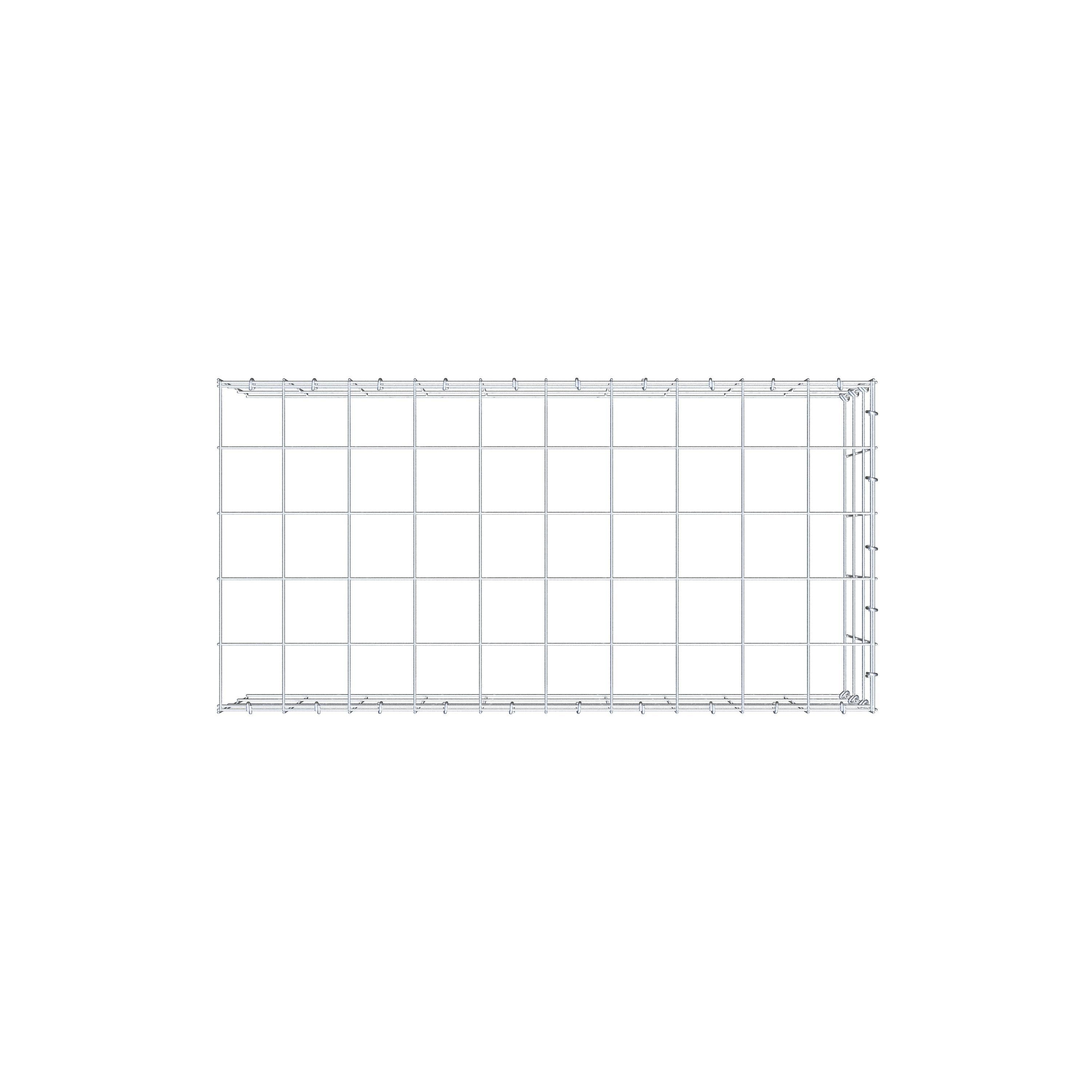 Gabion monté type 4 100 cm x 30 cm x 50 cm (L x H x P), maillage 10 cm x 10 cm, anneau en C