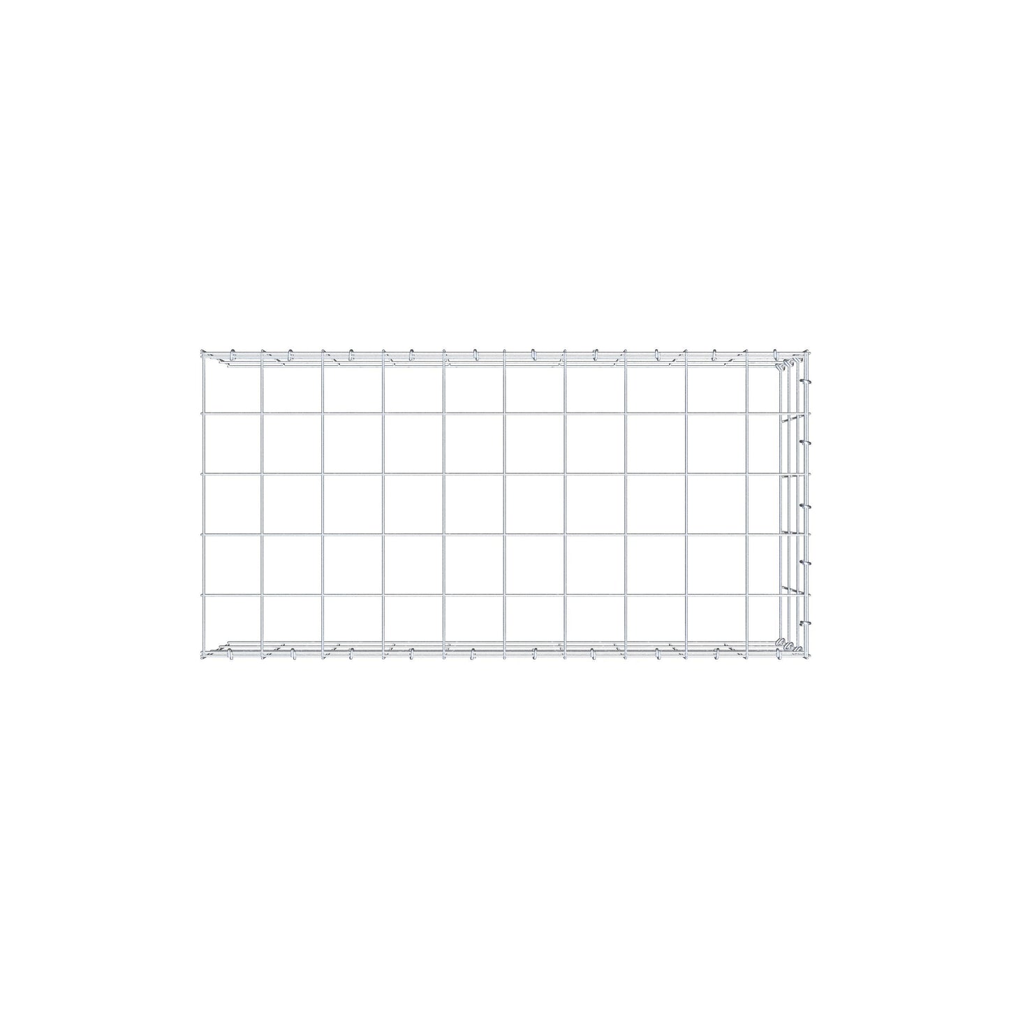Mounted gabion type 4 100 cm x 30 cm x 50 cm (L x H x D), mesh size 10 cm x 10 cm, C-ring